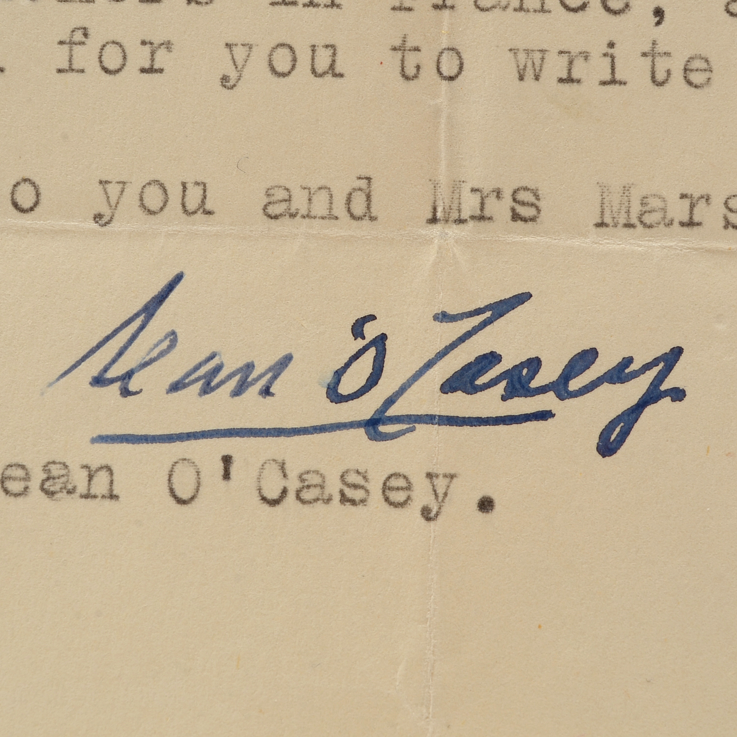 1928 Edition of "The Silver Tassie" and 1950 Letter by Sean O'Casey
