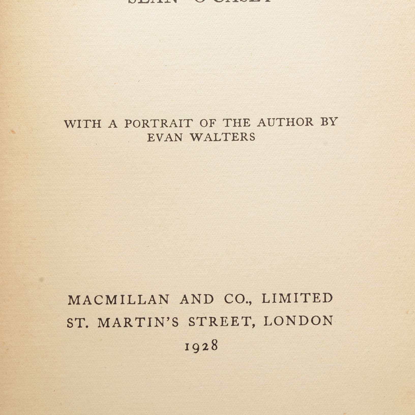1928 Edition of "The Silver Tassie" and 1950 Letter by Sean O'Casey