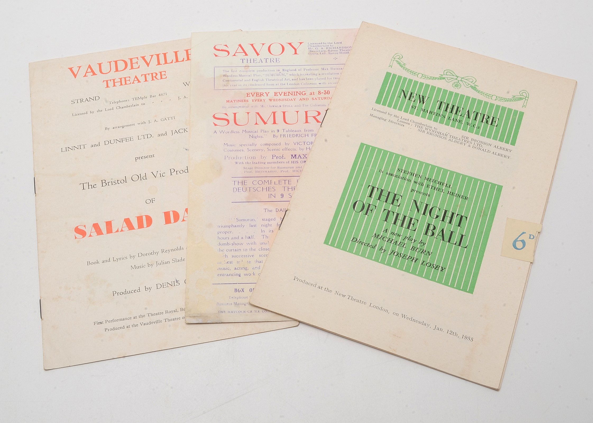 Collection of West End London Theater Programs Circa 1930