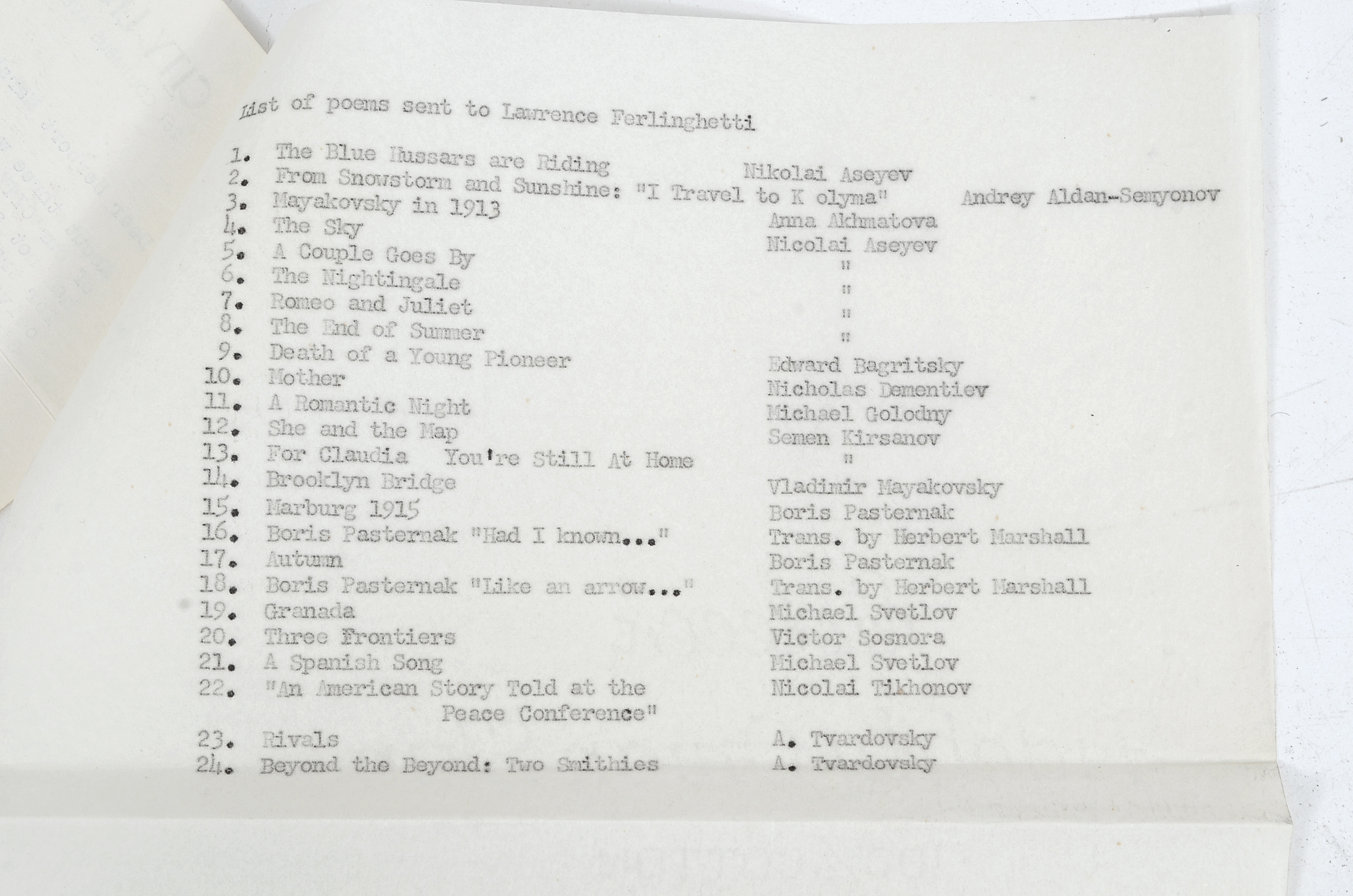 Assorted Letters to Herbert Marshall from 1940 - 1965