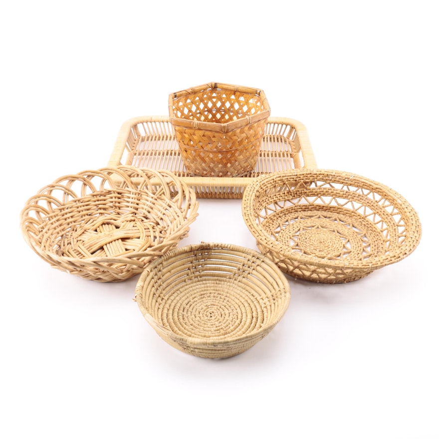 Set of Five Wicker Baskets