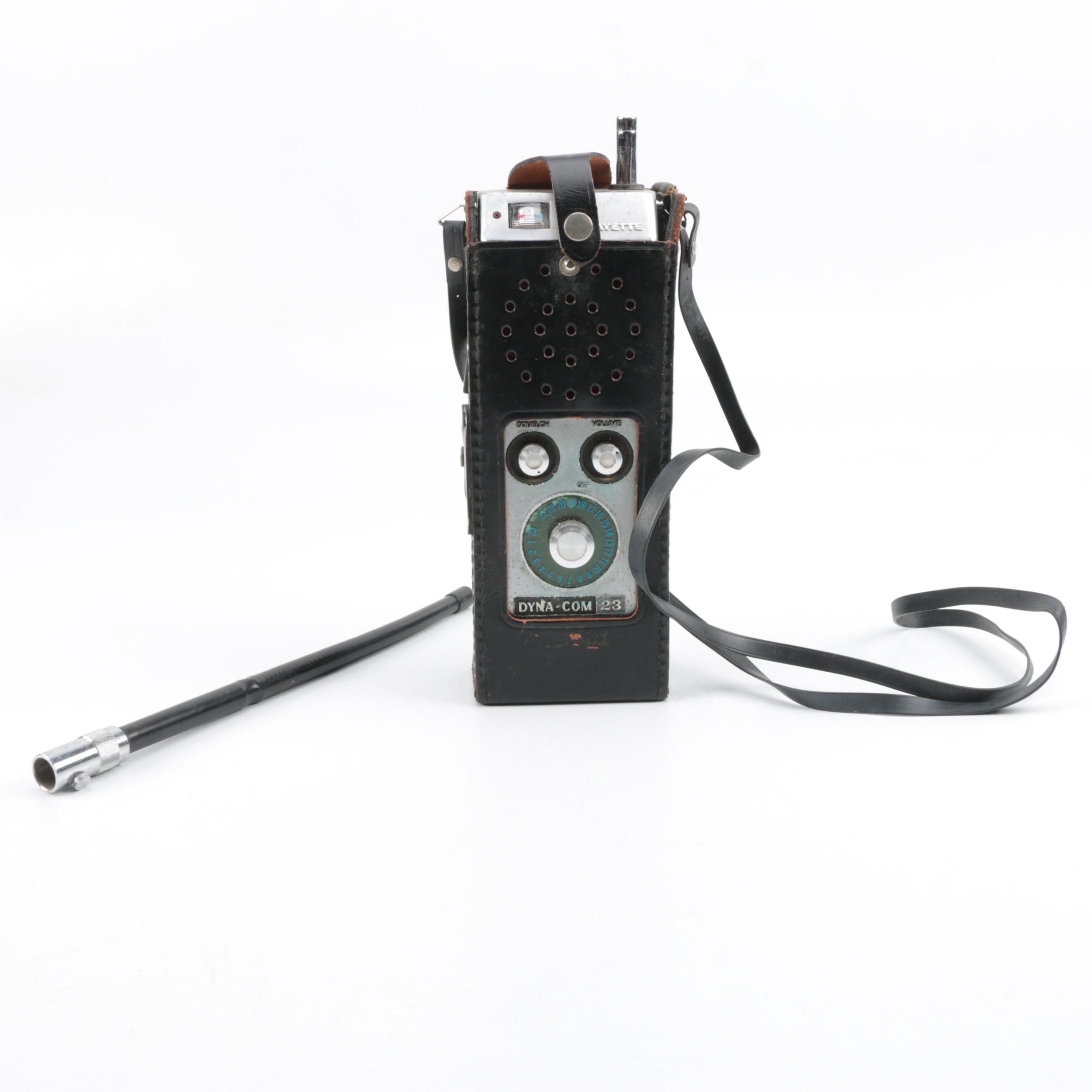 Vintage Lafayette Dyna-Com 23 Two-Way Radio in Leather Case
