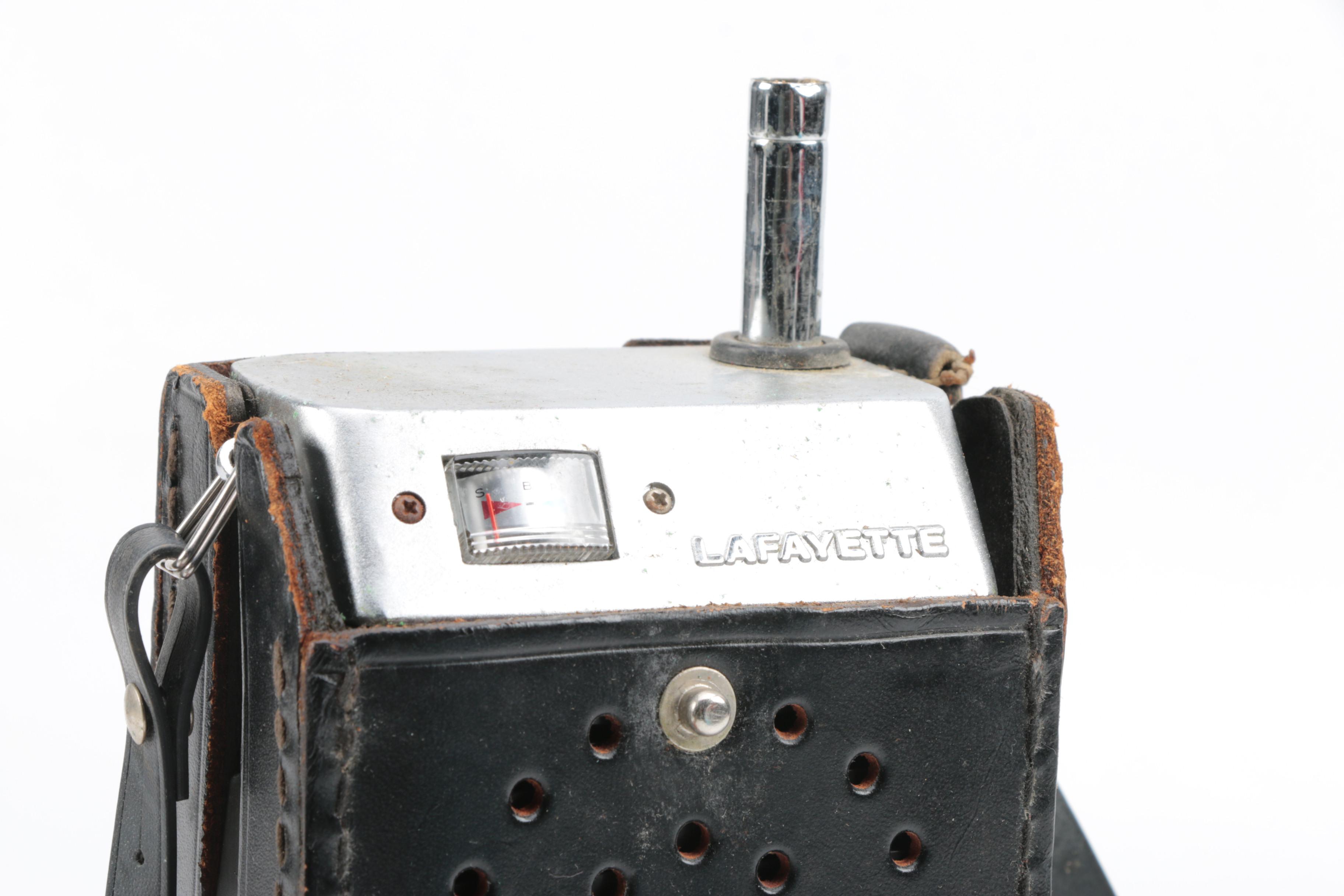Vintage Lafayette Dyna-Com 23 Two-Way Radio in Leather Case