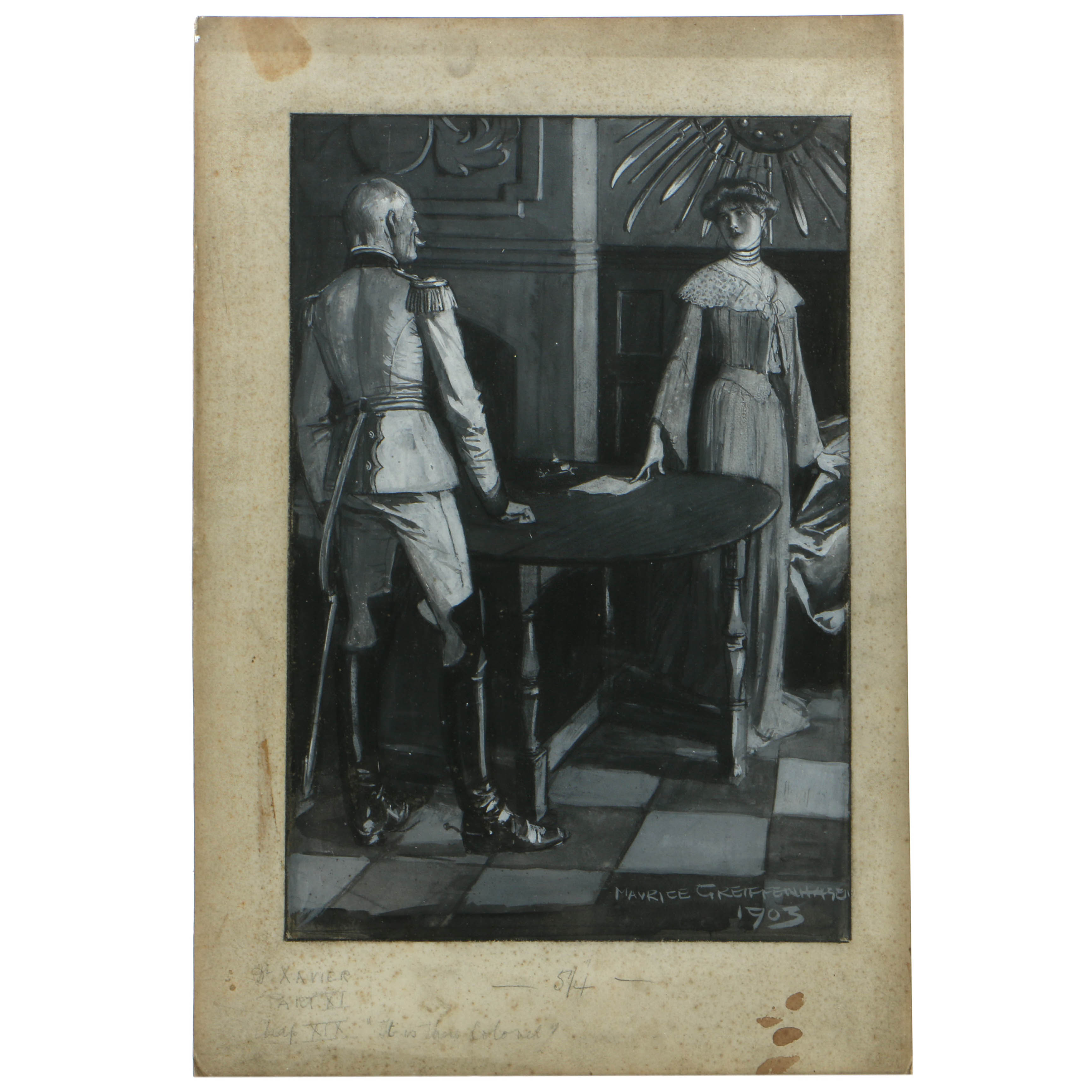 Maurice Greiffenhagen 1903 Mixed Media Book Illustration on Paperboard