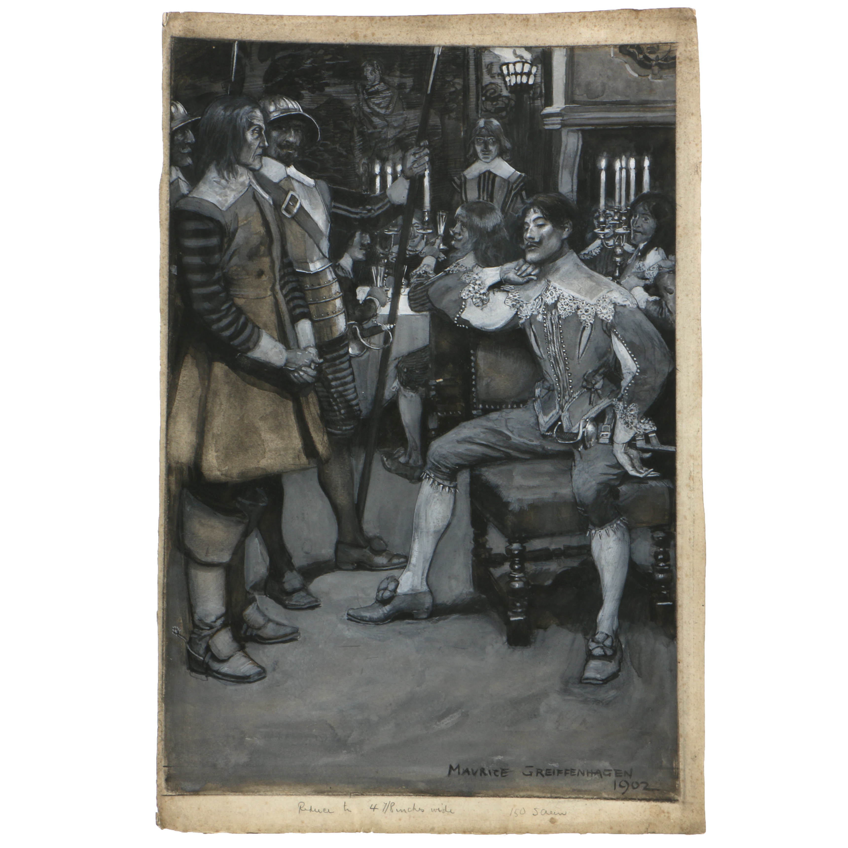 Maurice Greiffenhagen 1902 Mixed Media Book Illustration on Paper