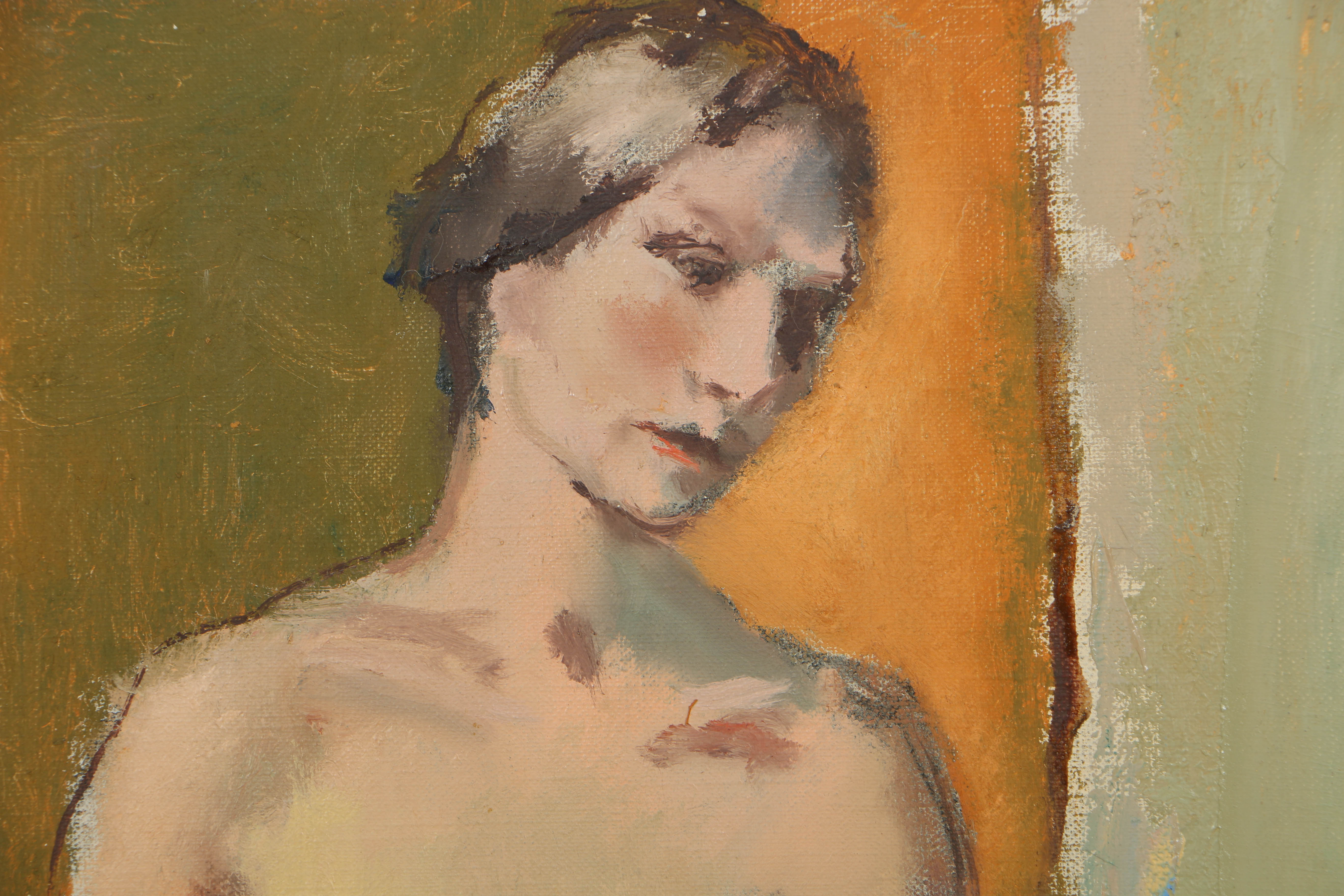 Edgar Yaeger Oil Painting on Canvas of Nude Female Figure