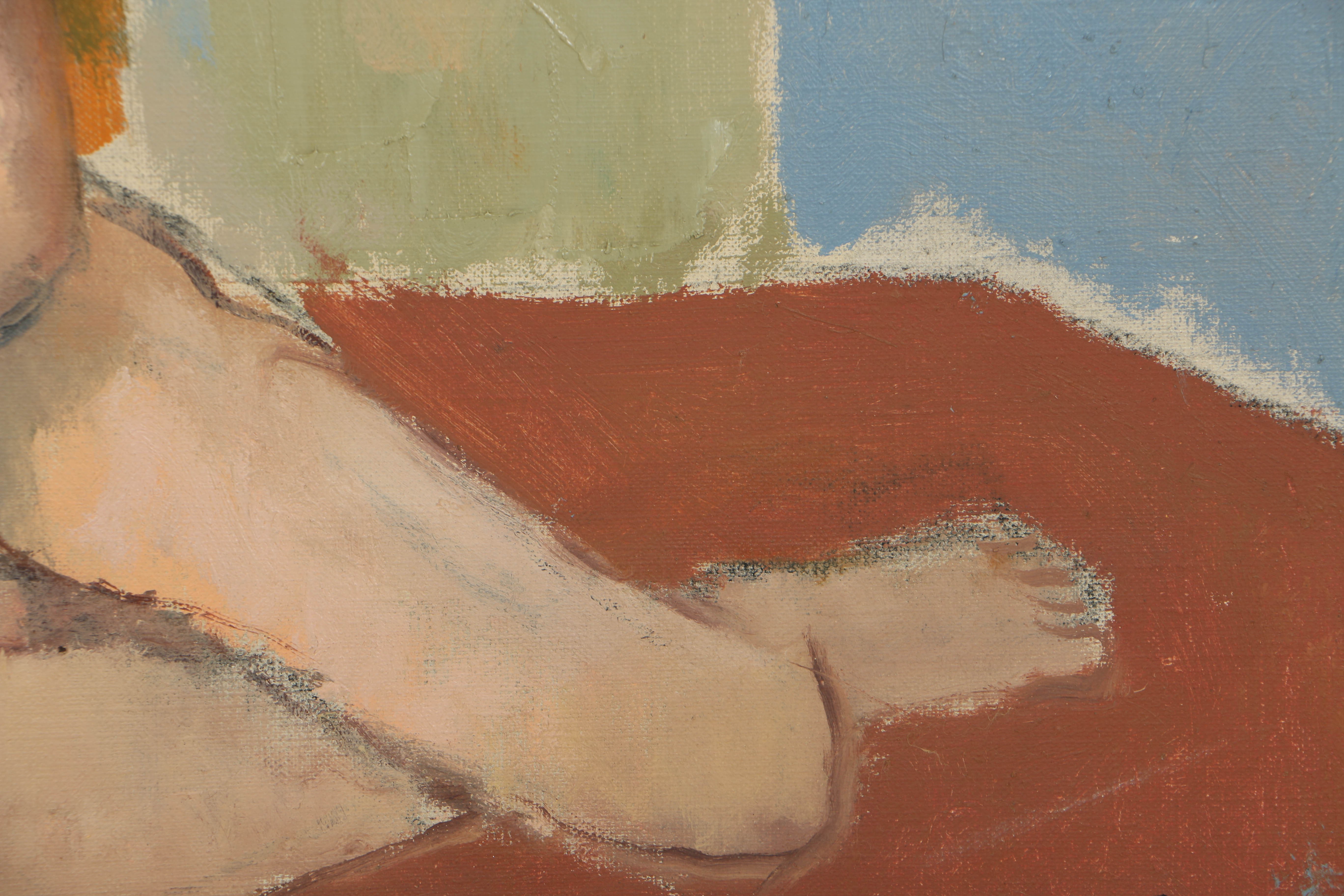 Edgar Yaeger Oil Painting on Canvas of Nude Female Figure