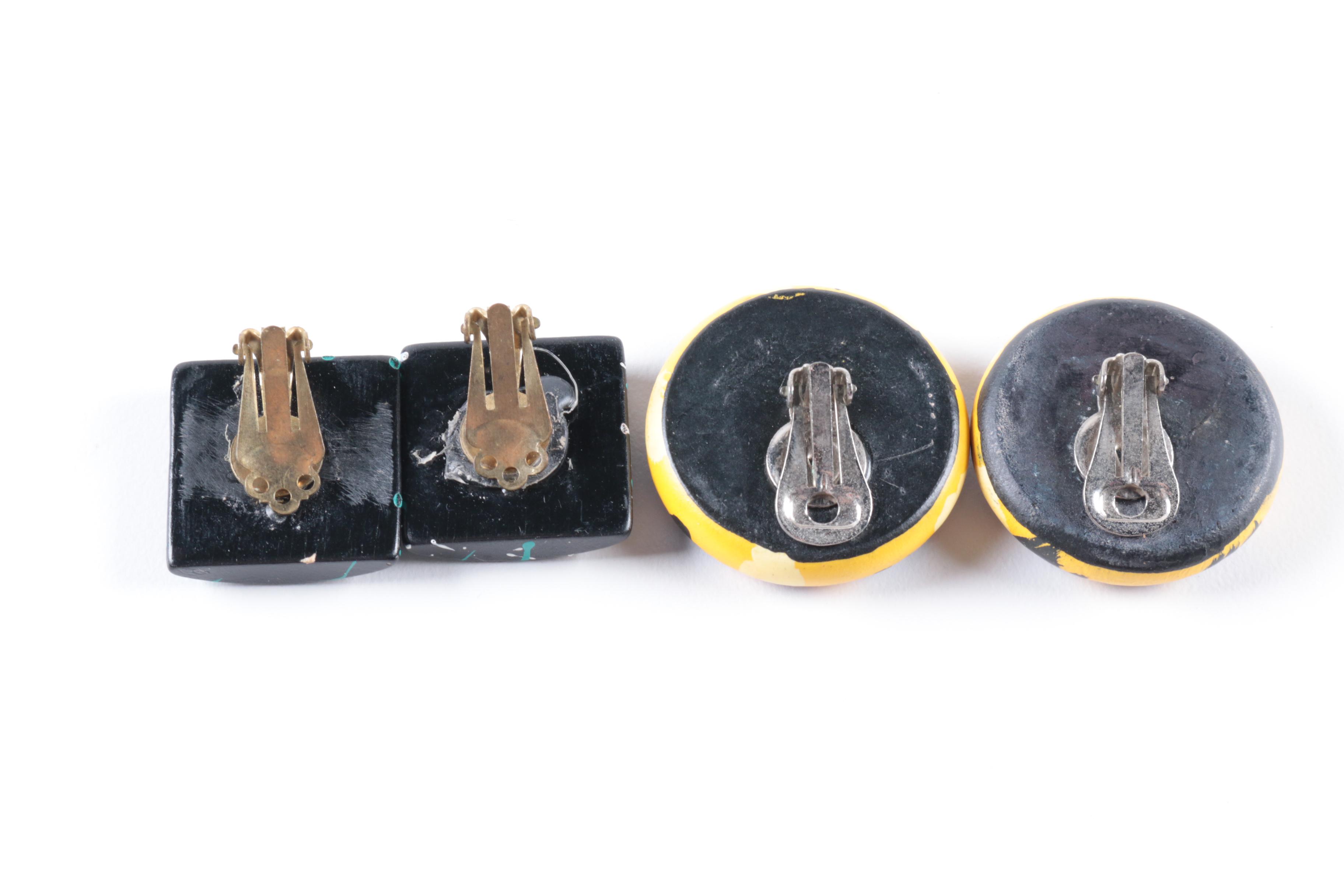 Vintage Costume Clip On Earrings