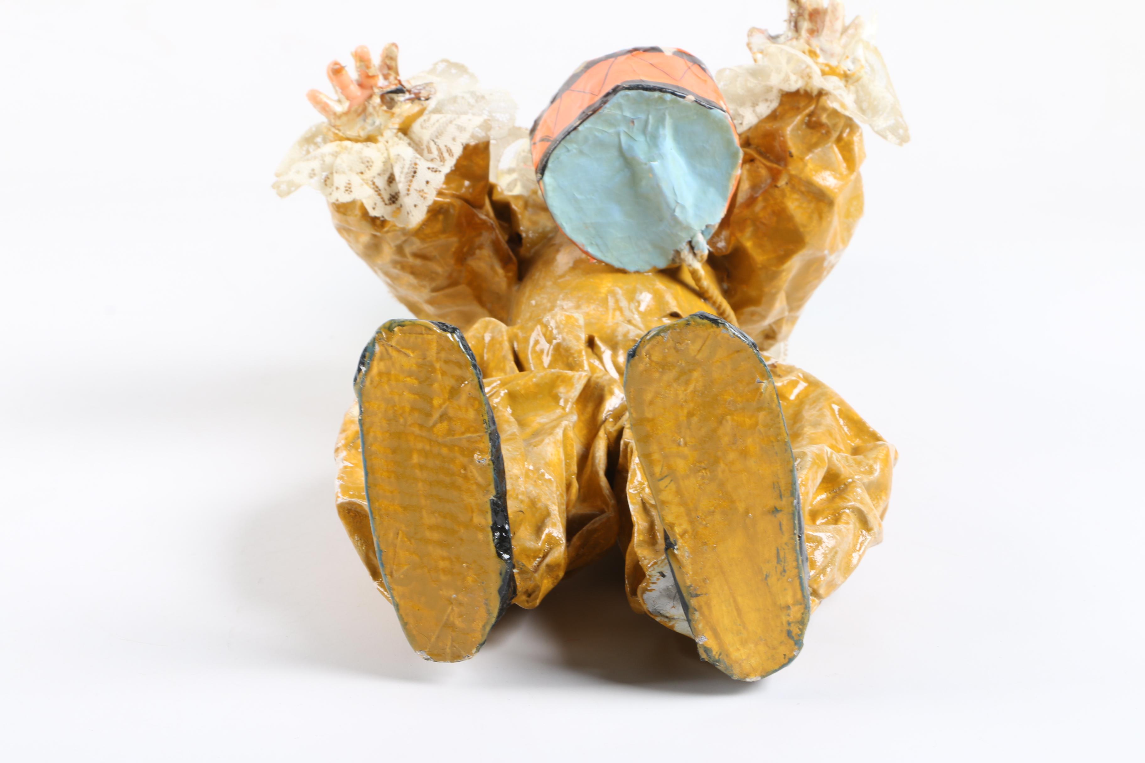 Vintage Papier-Mâché Clown Figurine and Vegetables