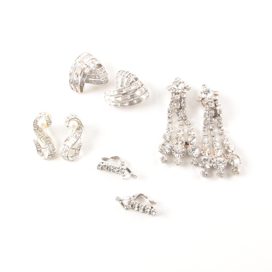Silver-Tone Clip-On Earring Selection with Foil Back Accents