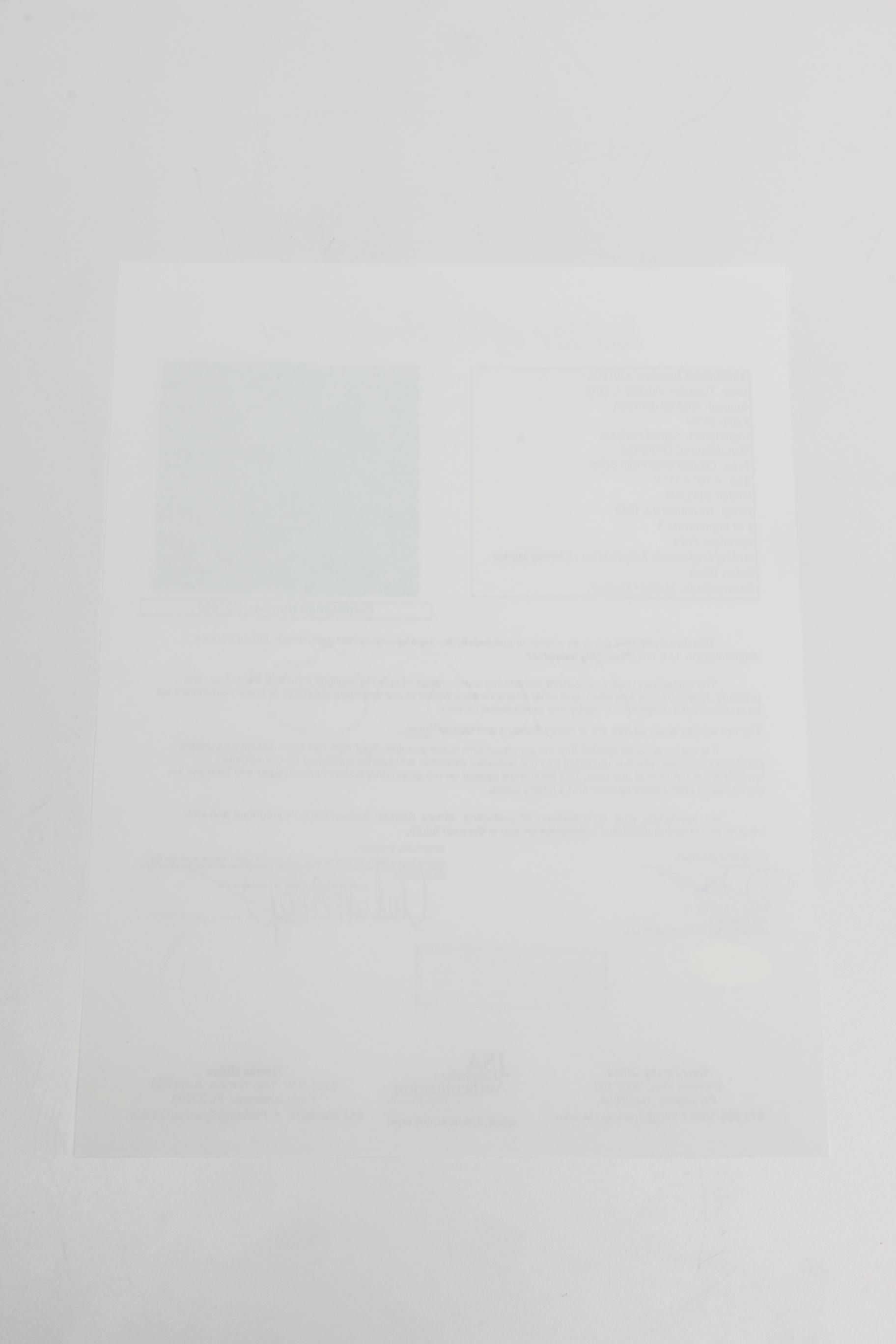 Signed Michael Jackson Real Estate Contract with JSA LOA