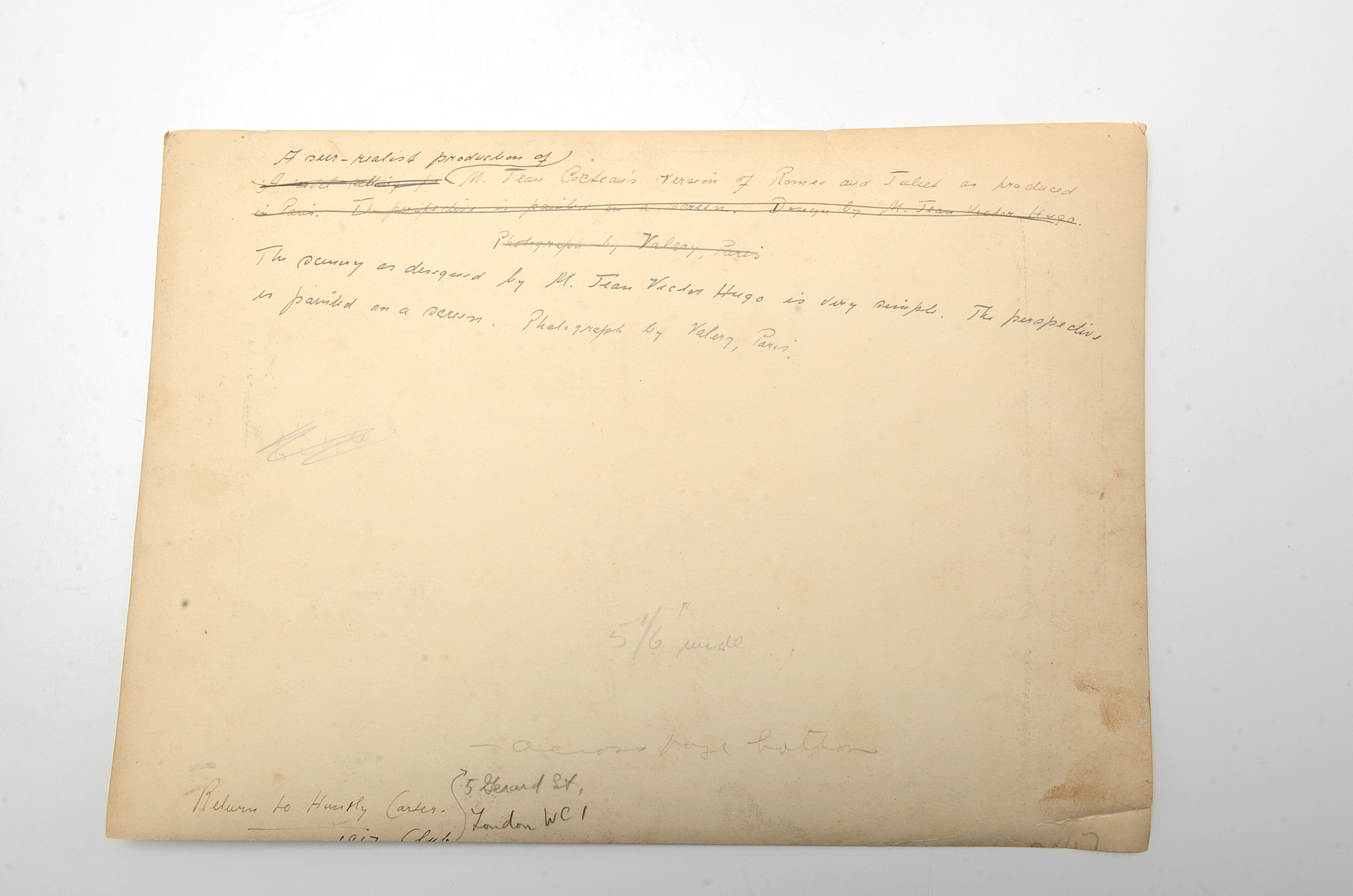 Three Early 20th Century Photographs of French Cinema and Theater