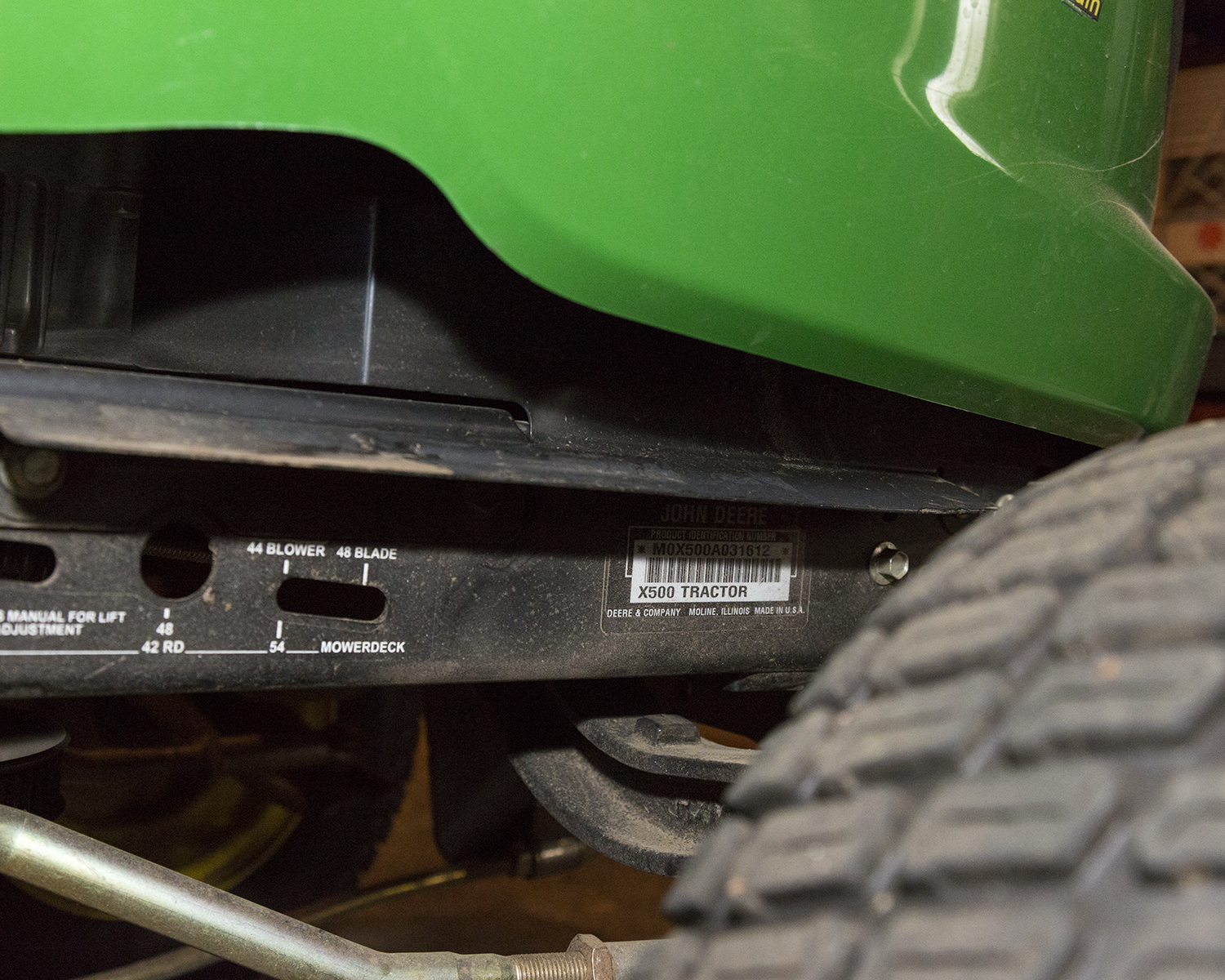 John Deere X500 Multi-Terrain Riding Mower with Collection System