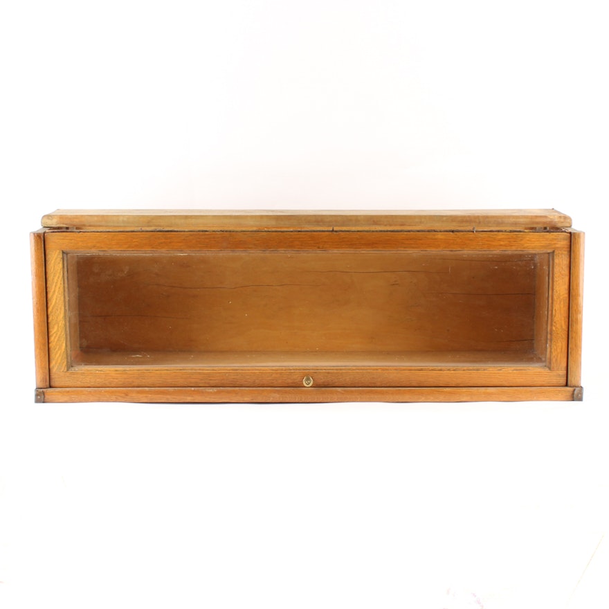 Vintage Oak and Glass Barrister Bookcase Section