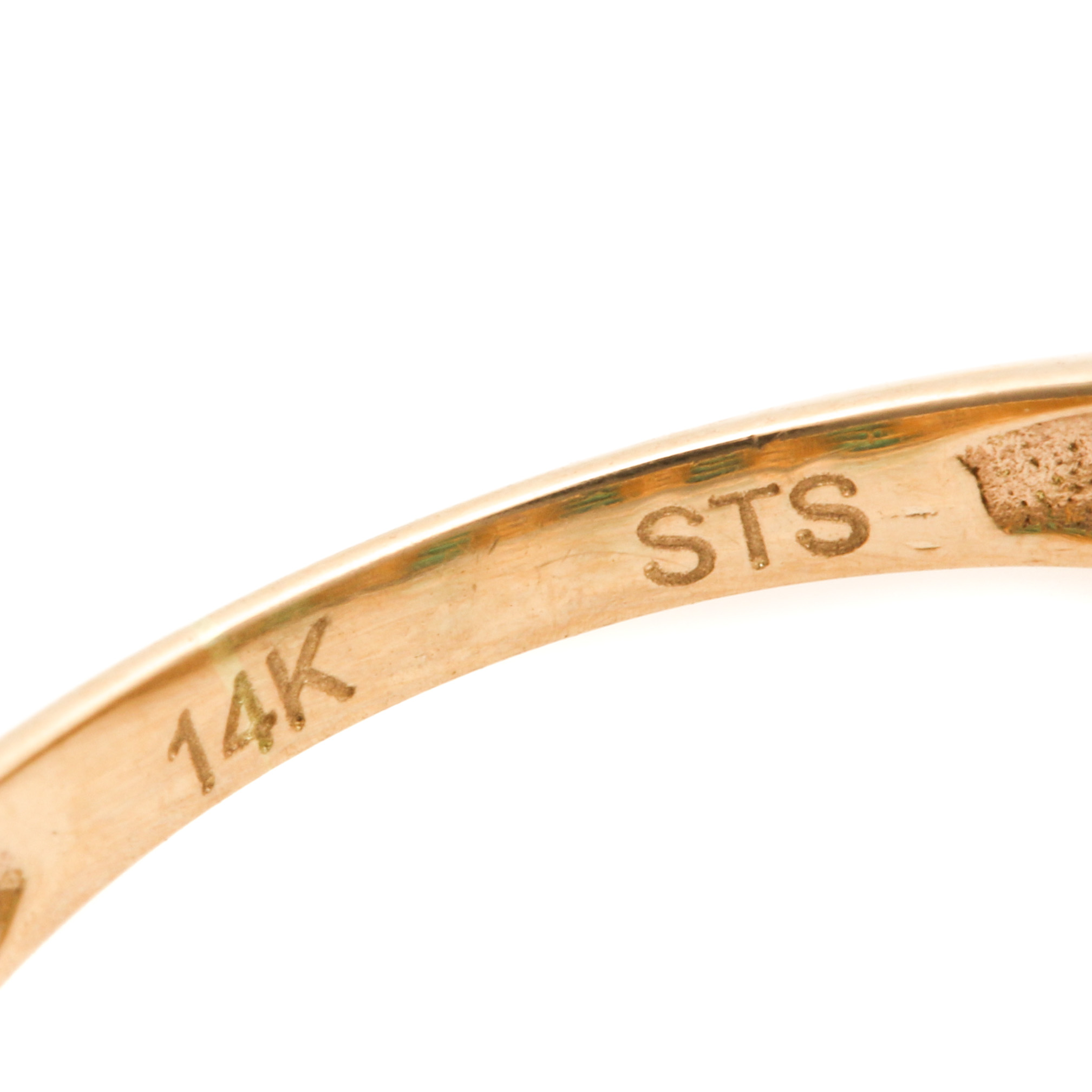 STS Jewels 14K Yellow Gold Diamond and Emerald Ring