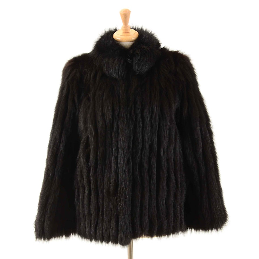 Vintage Saga Fox Dyed Black Fox Fur Coat