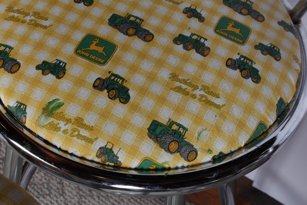 John Deere Upholstered Metal Bar Stools