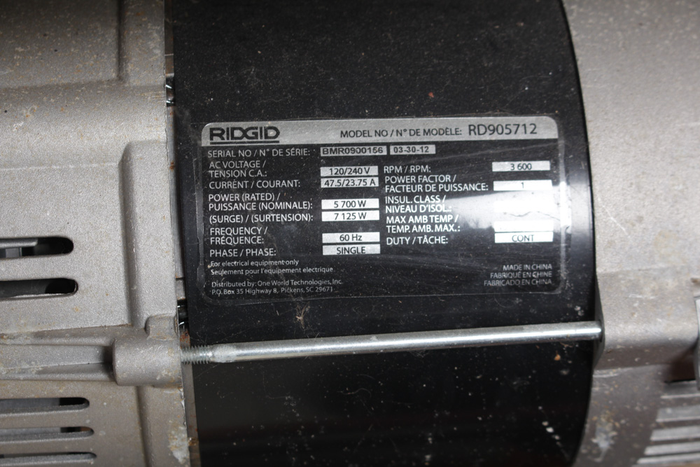 Rigid 5700 Watt Yamaha Powered Portable Generator