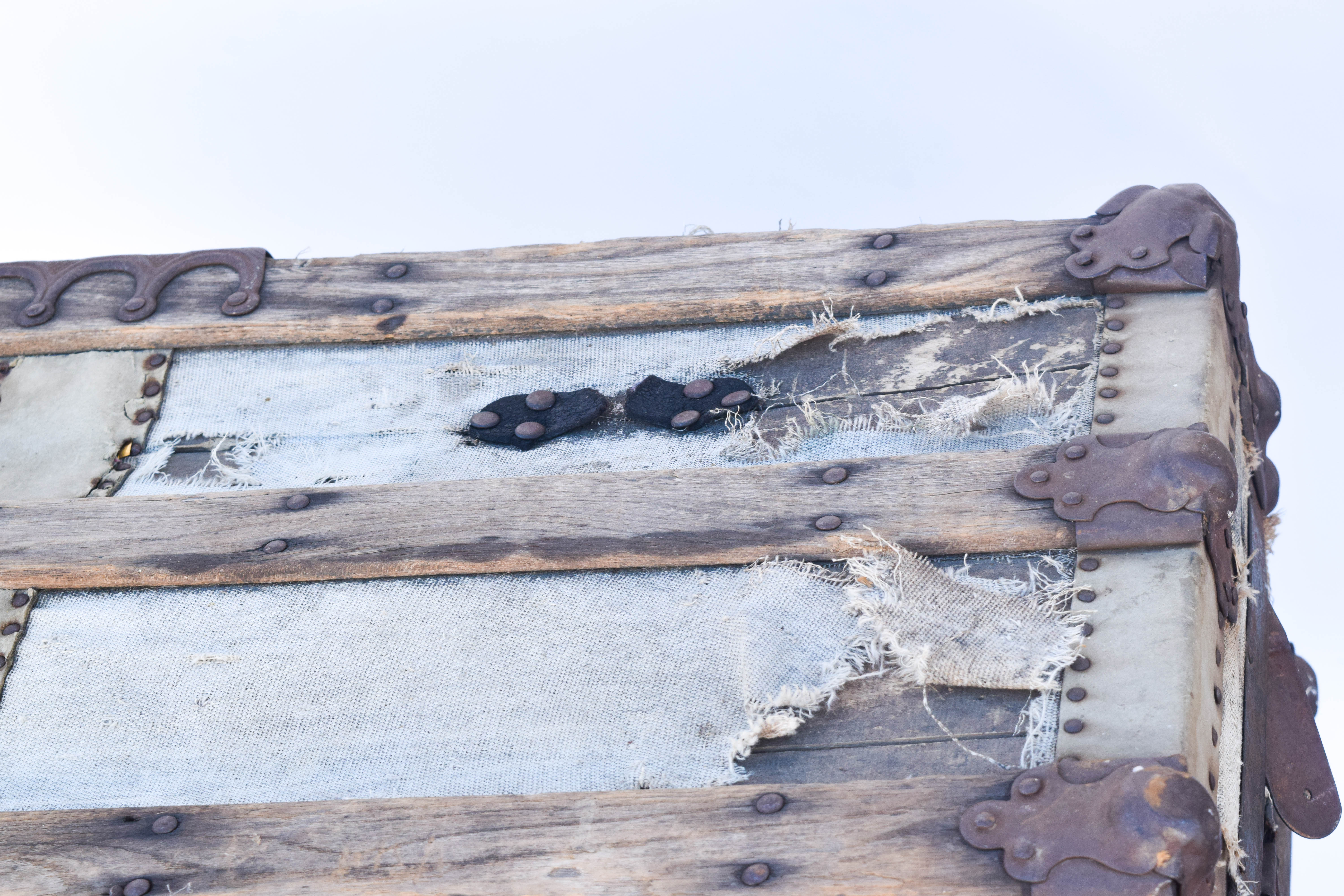 Antique Wooden Steamer Trunk by Yale & Towne
