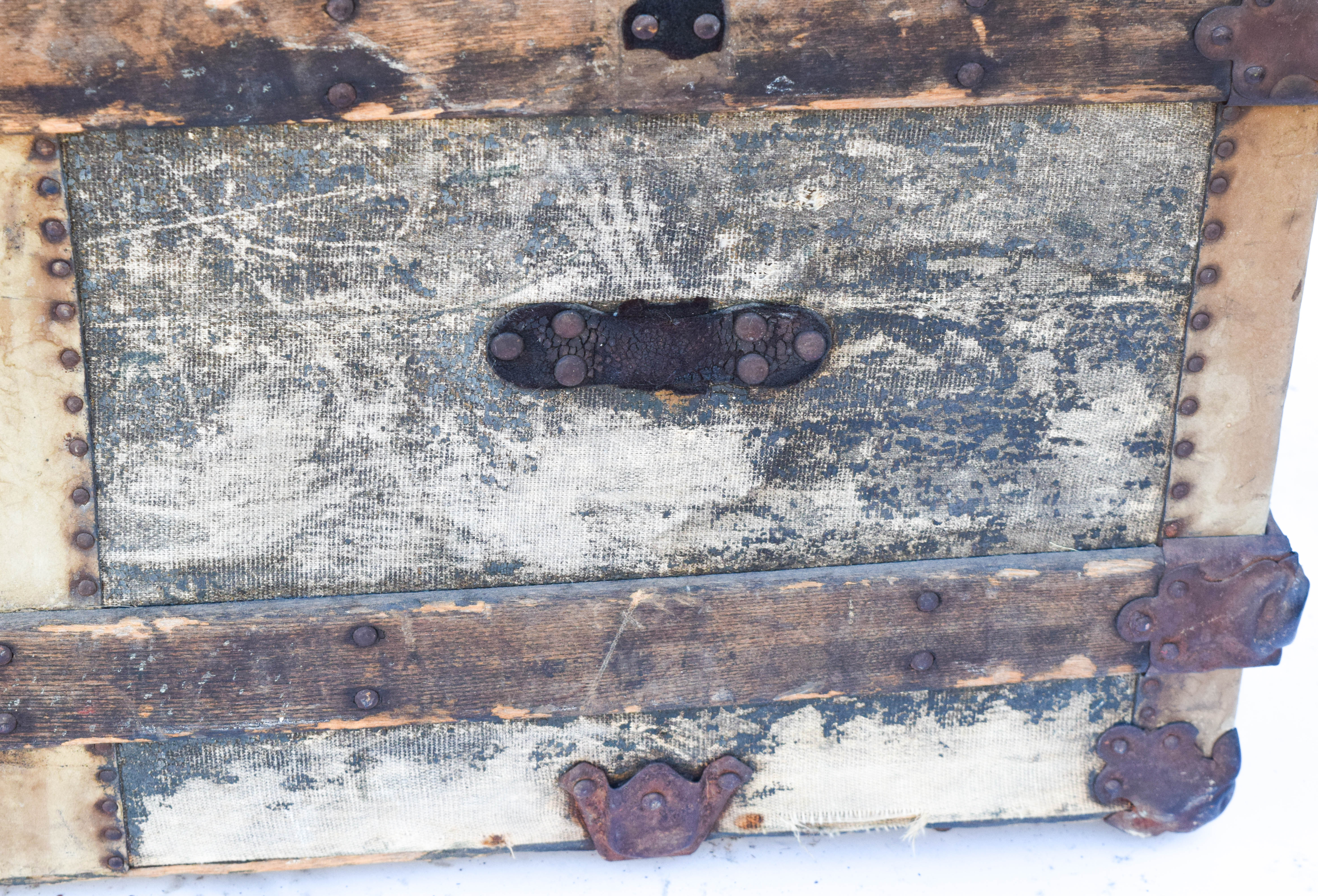 Antique Wooden Steamer Trunk by Yale & Towne