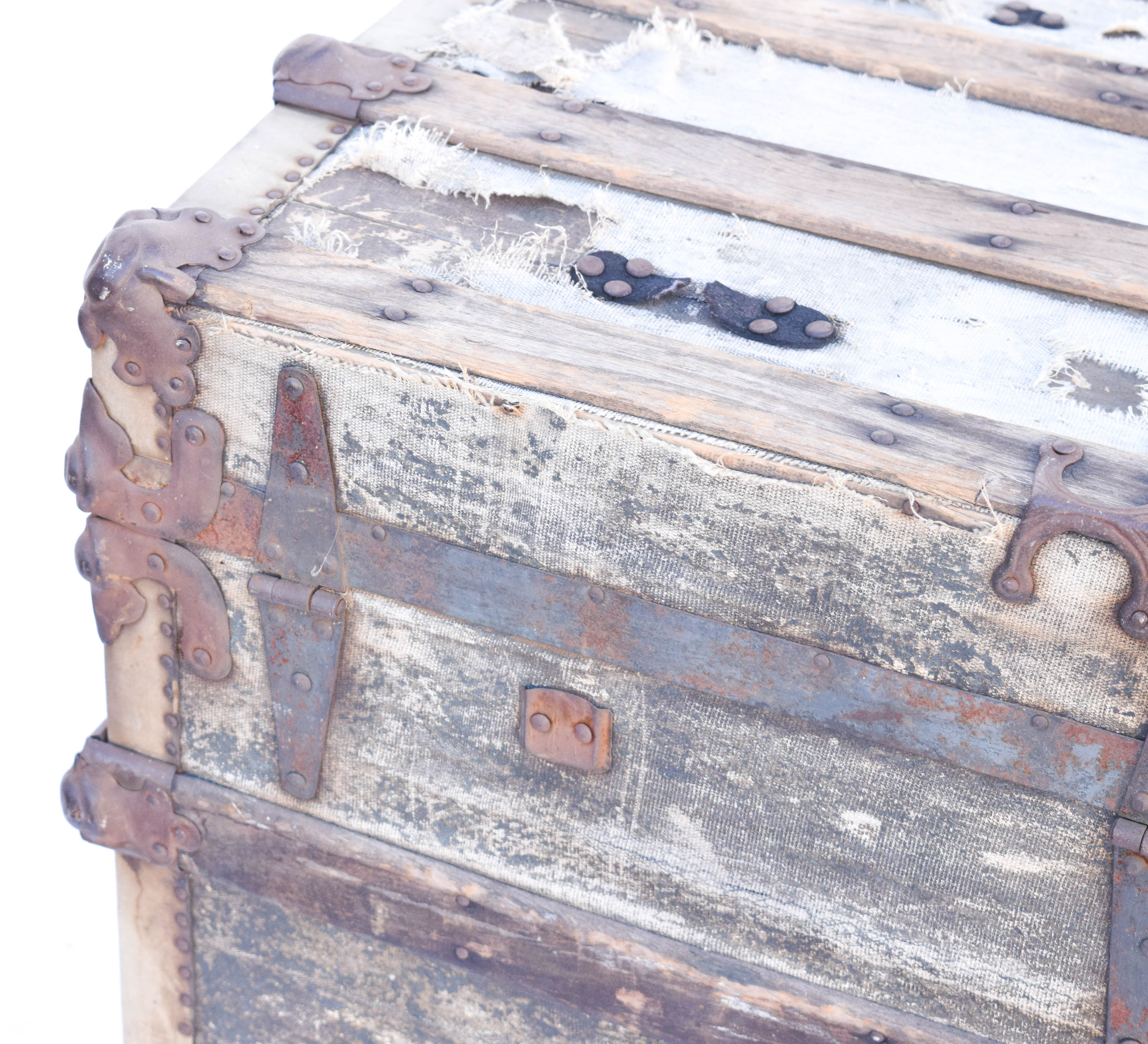 Antique Wooden Steamer Trunk by Yale & Towne