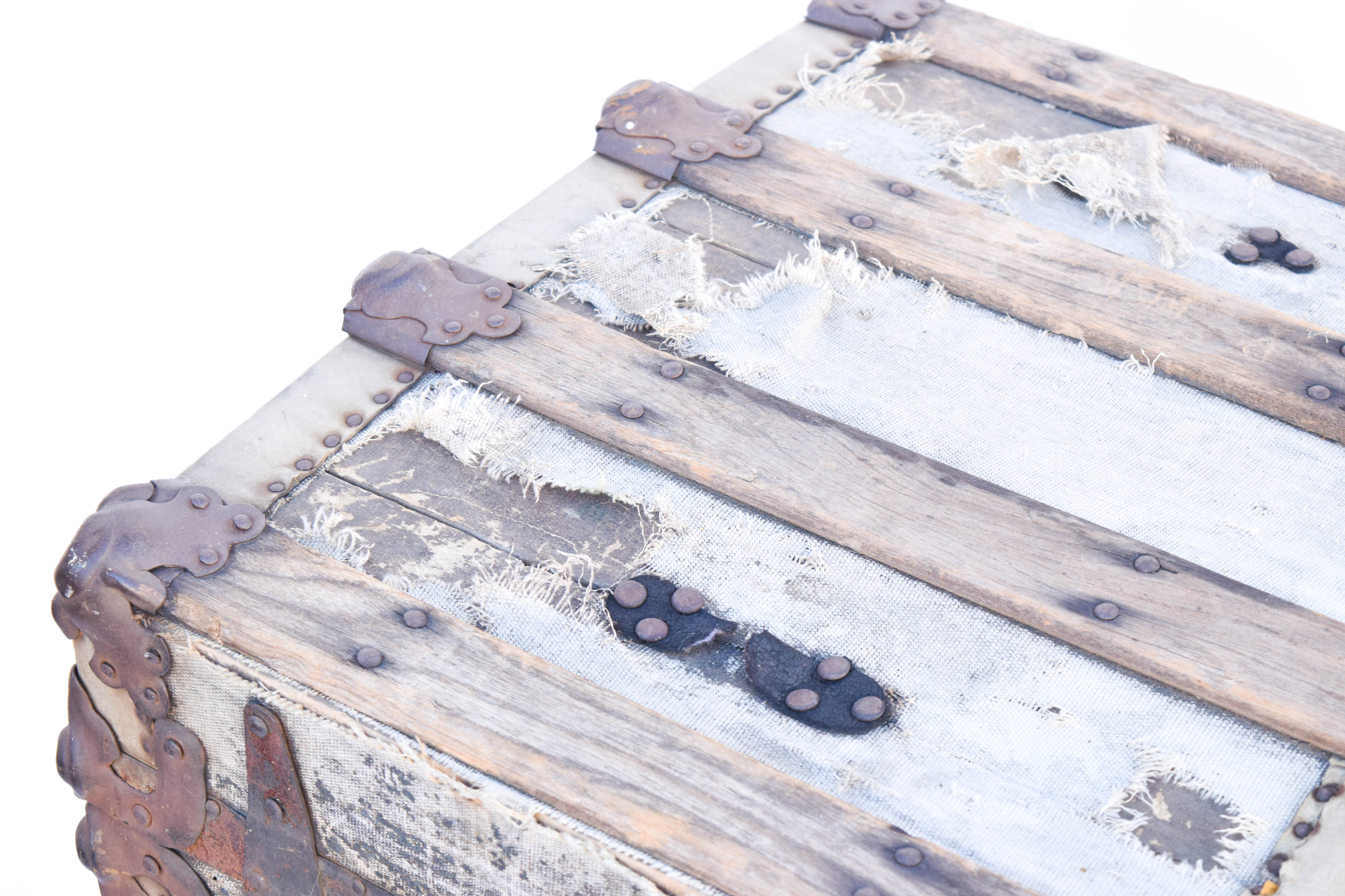 Antique Wooden Steamer Trunk by Yale & Towne