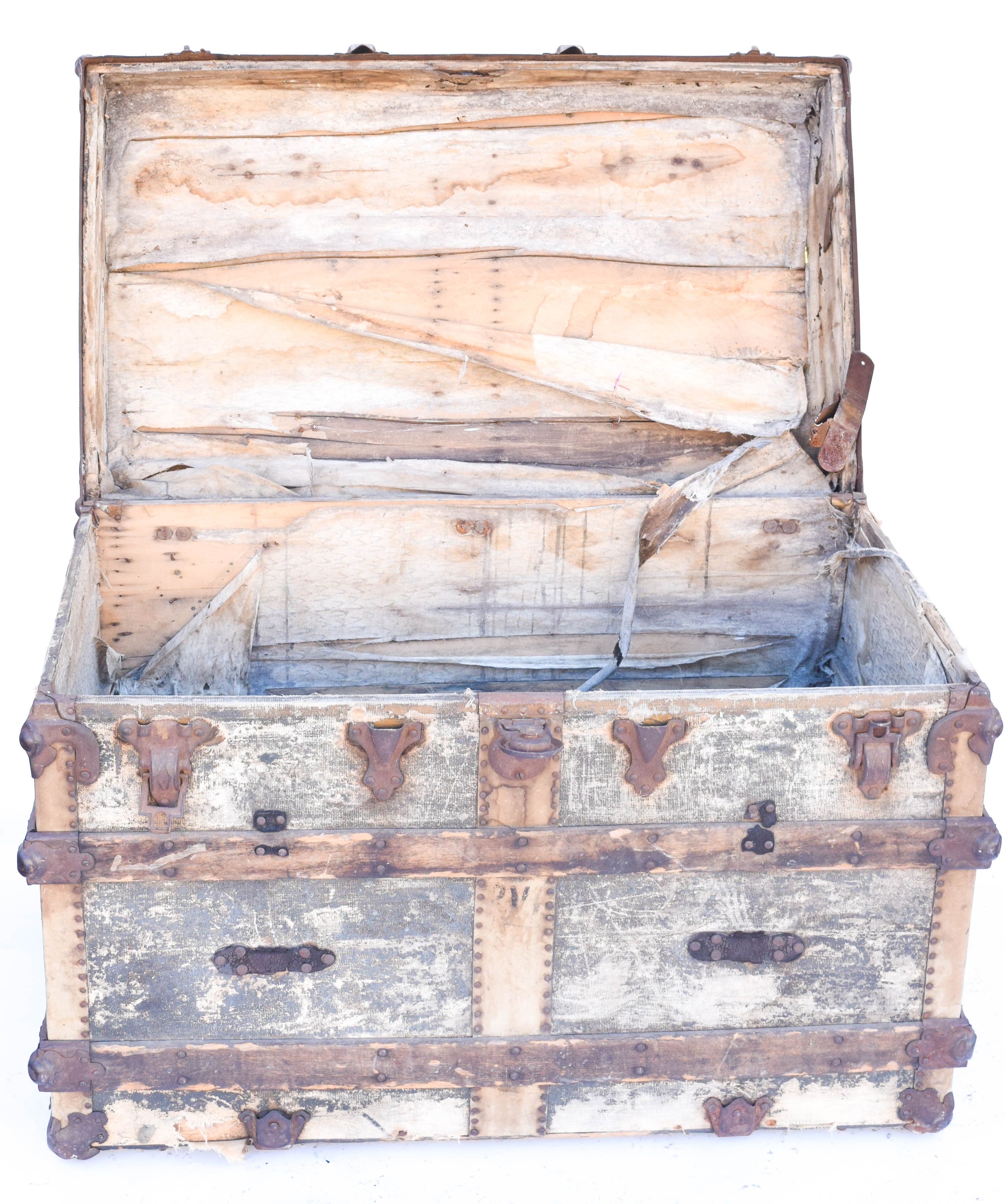 Antique Wooden Steamer Trunk by Yale & Towne