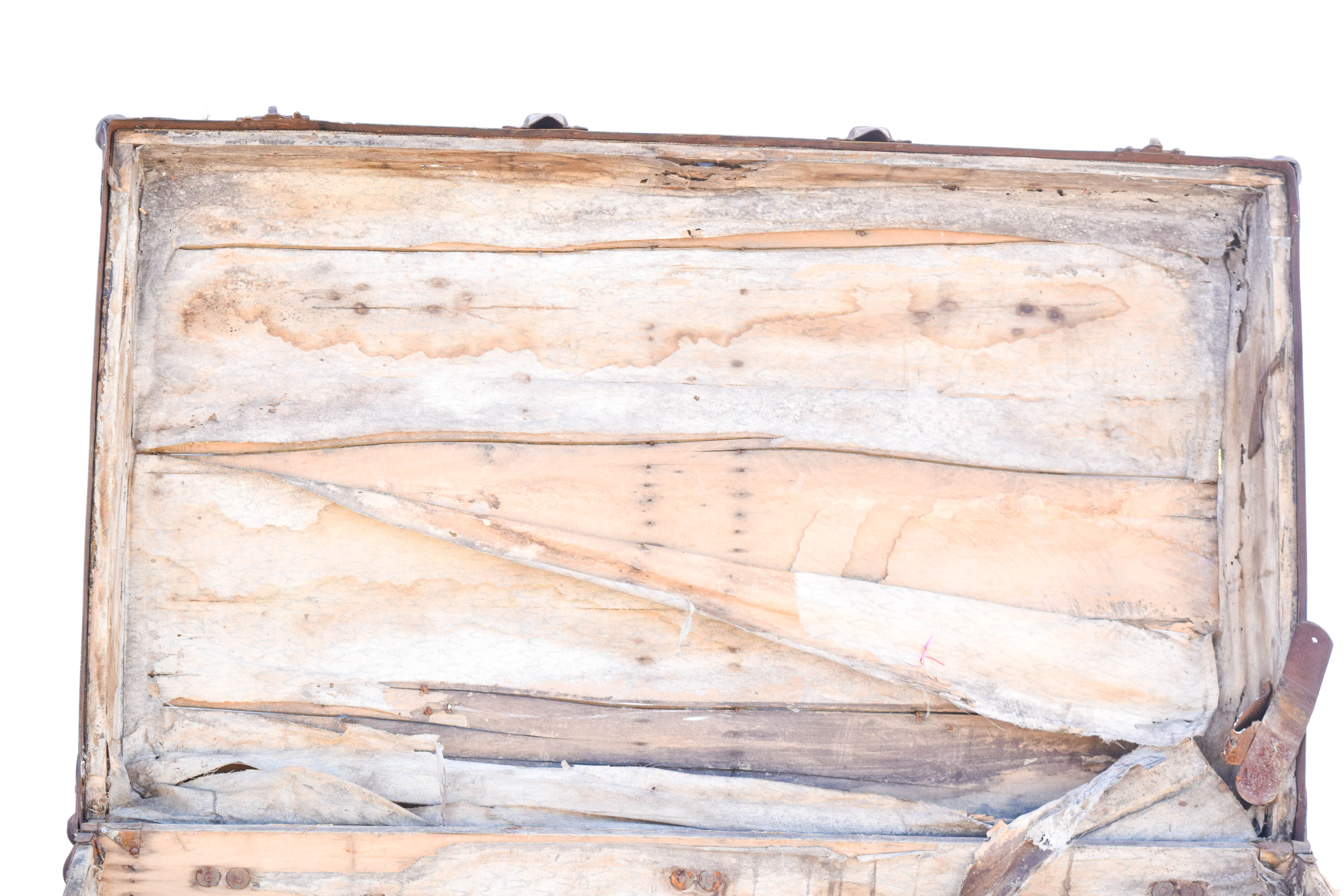 Antique Wooden Steamer Trunk by Yale & Towne