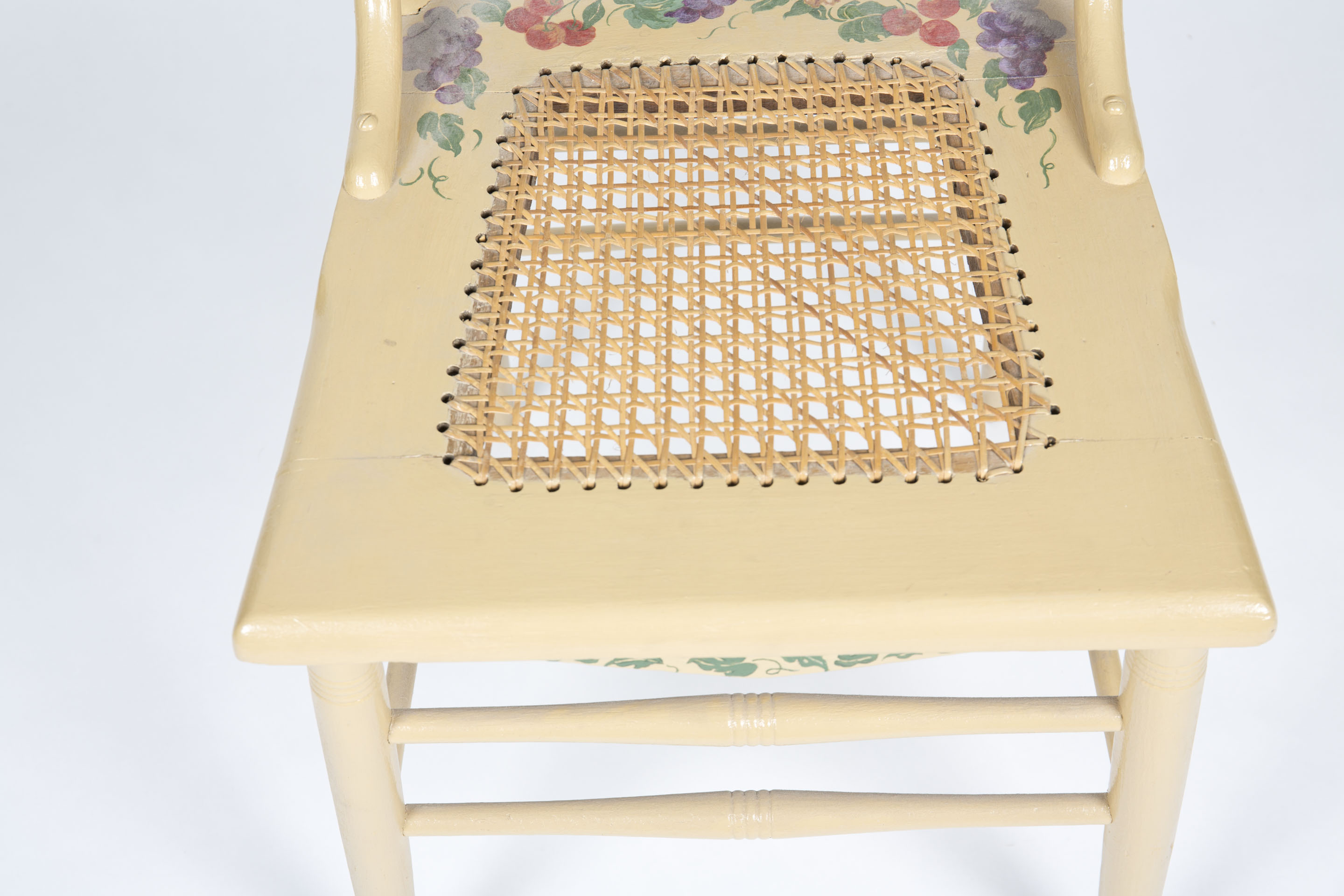 Hand Painted Fruit Motif Side Chair