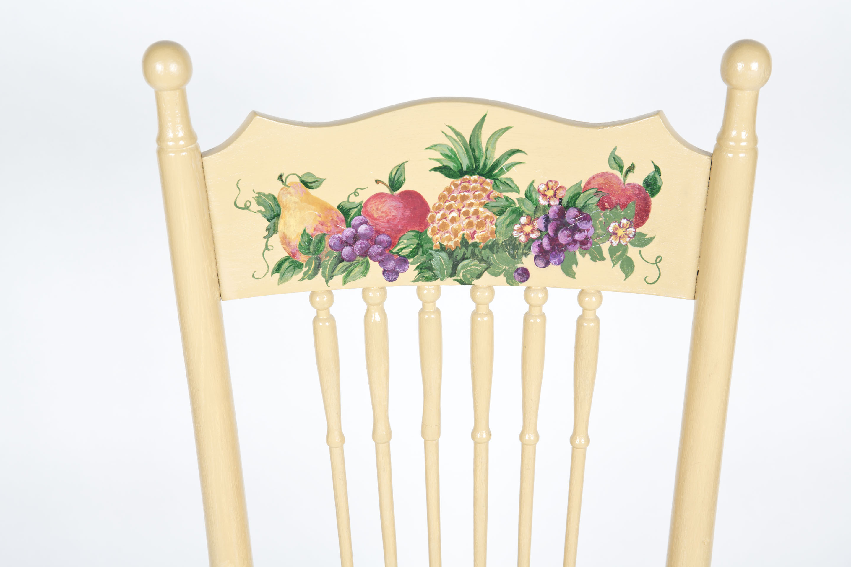Hand Painted Fruit Motif Side Chair