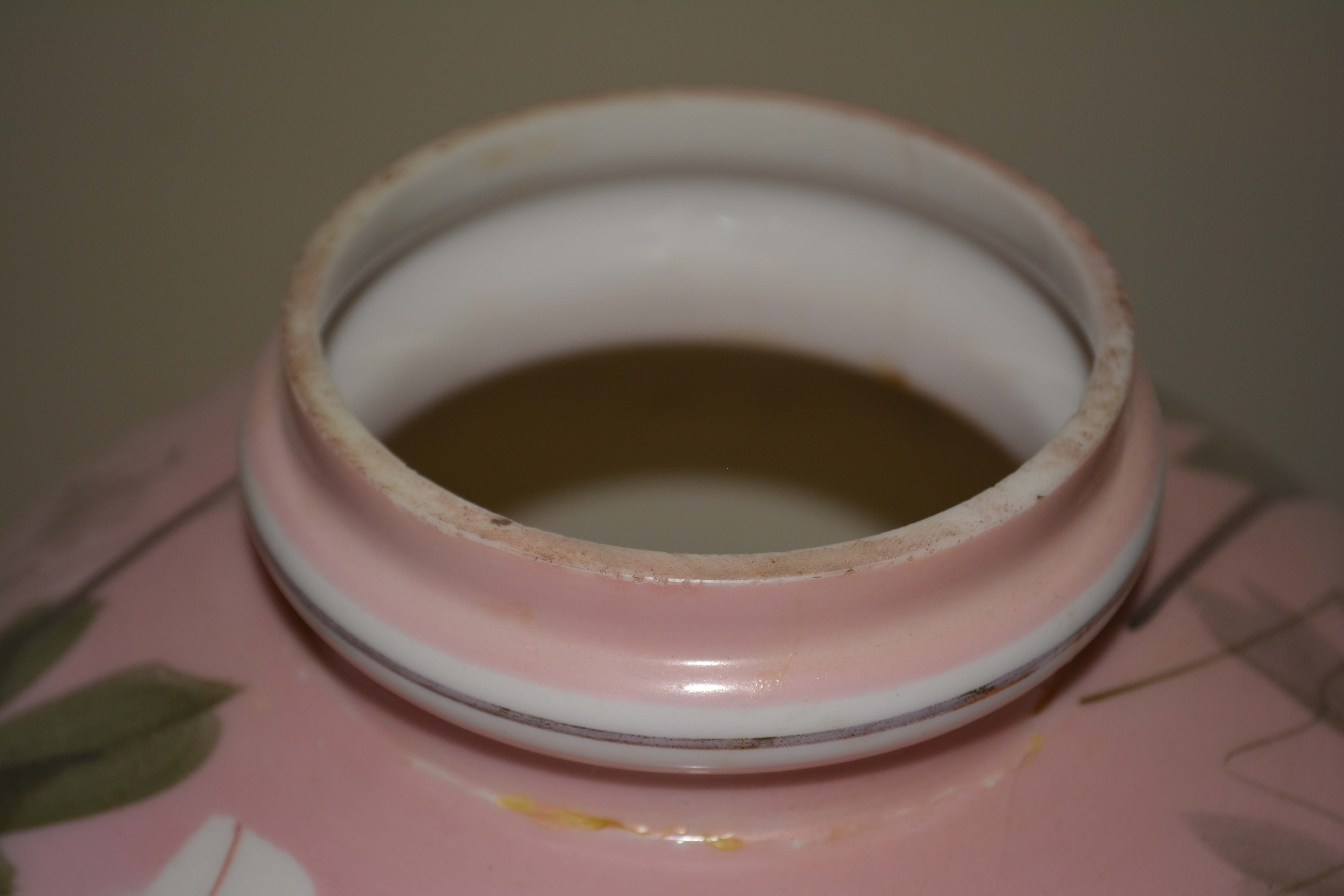 Vintage Hand-Painted Ombre Glass Parlor Lamp