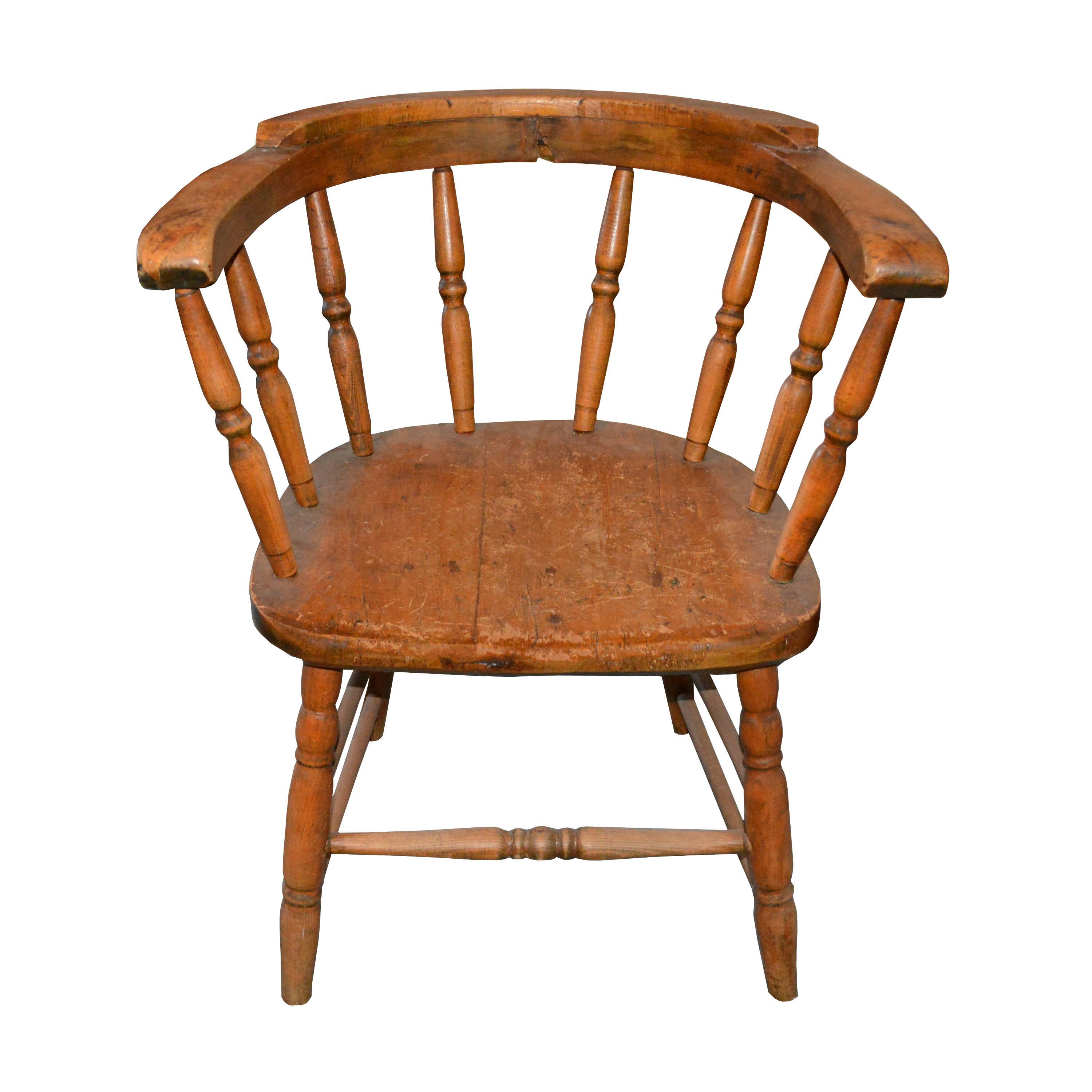 Antique Poplar Captains Chair