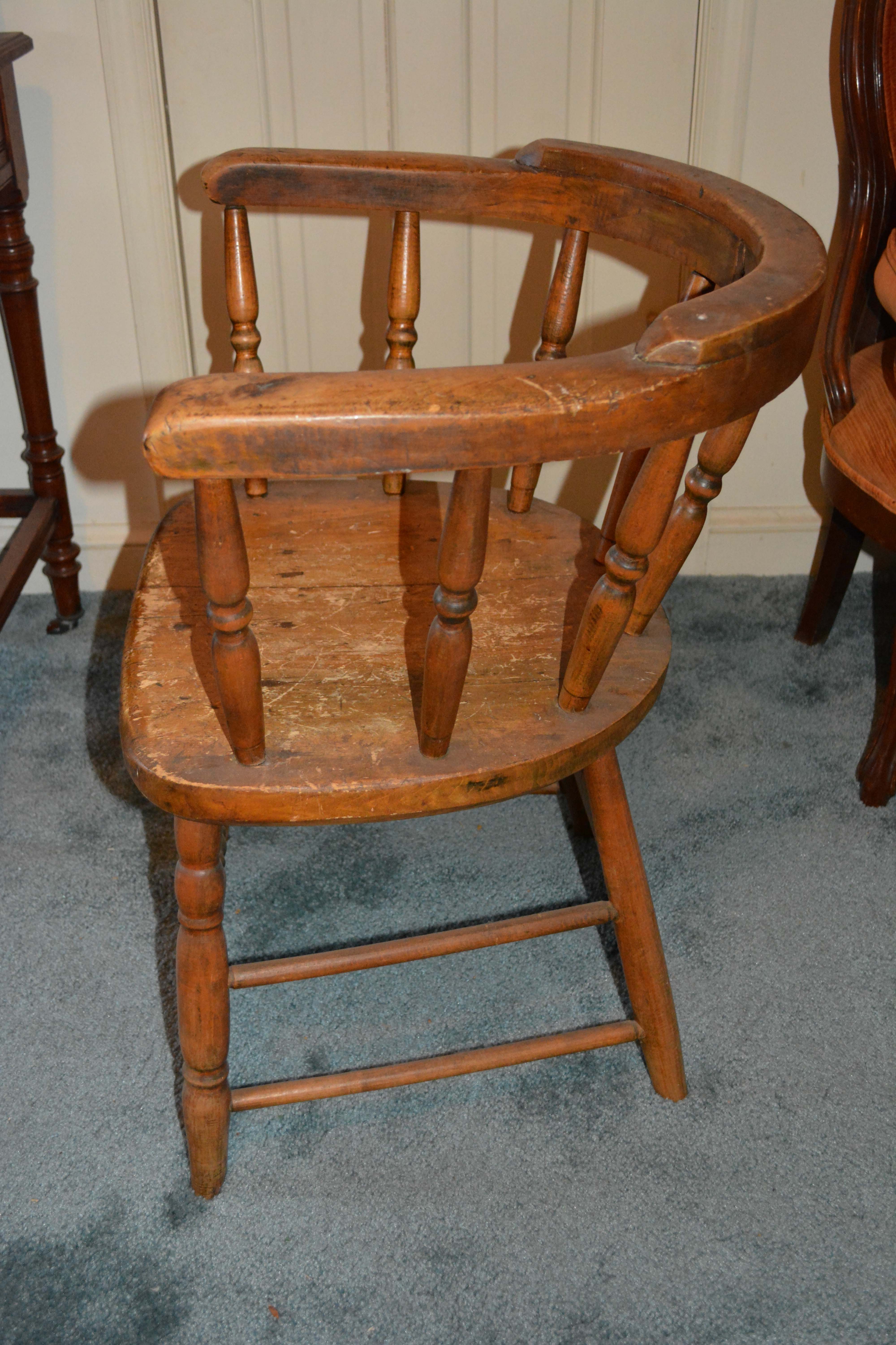 Antique Poplar Captains Chair