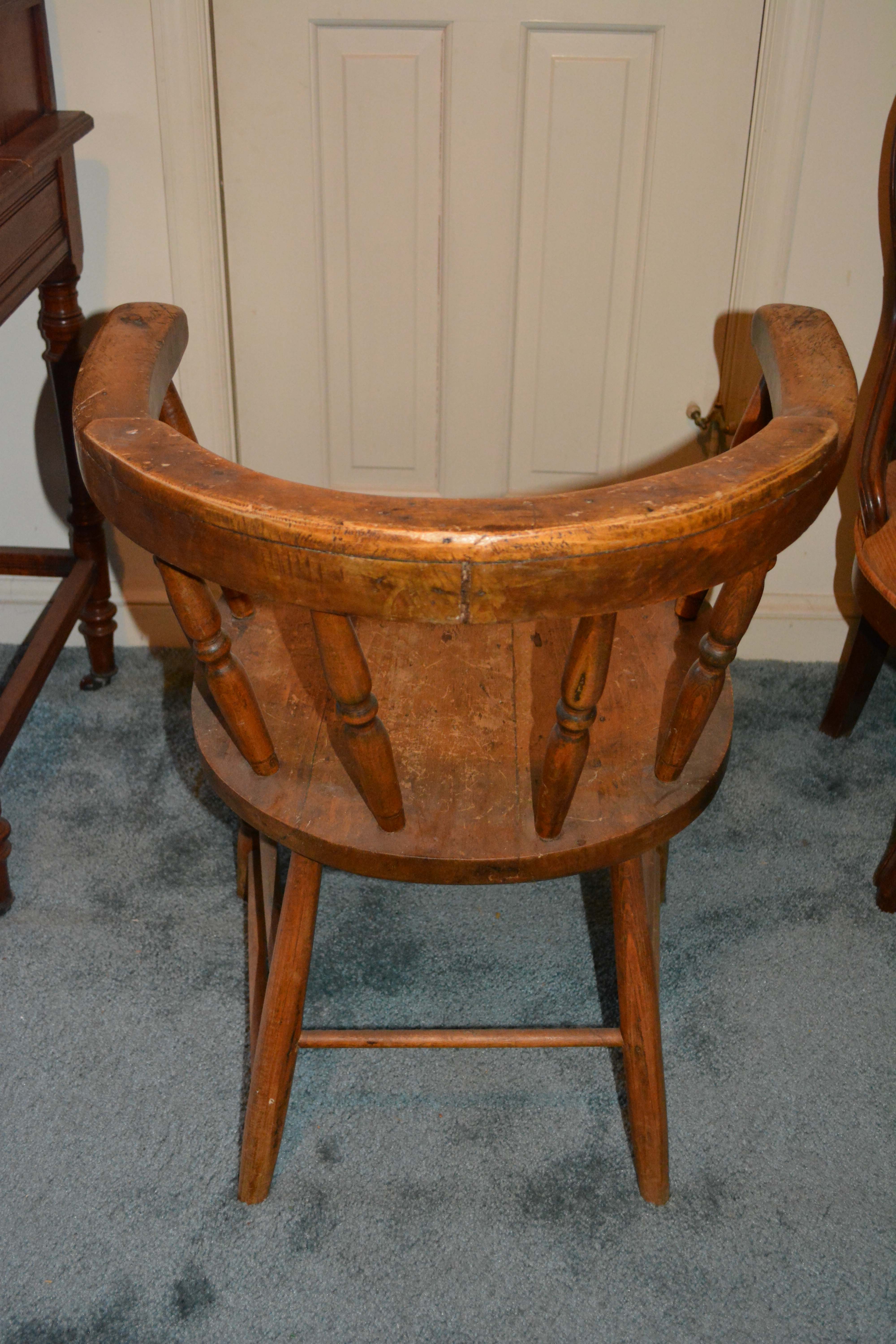Antique Poplar Captains Chair