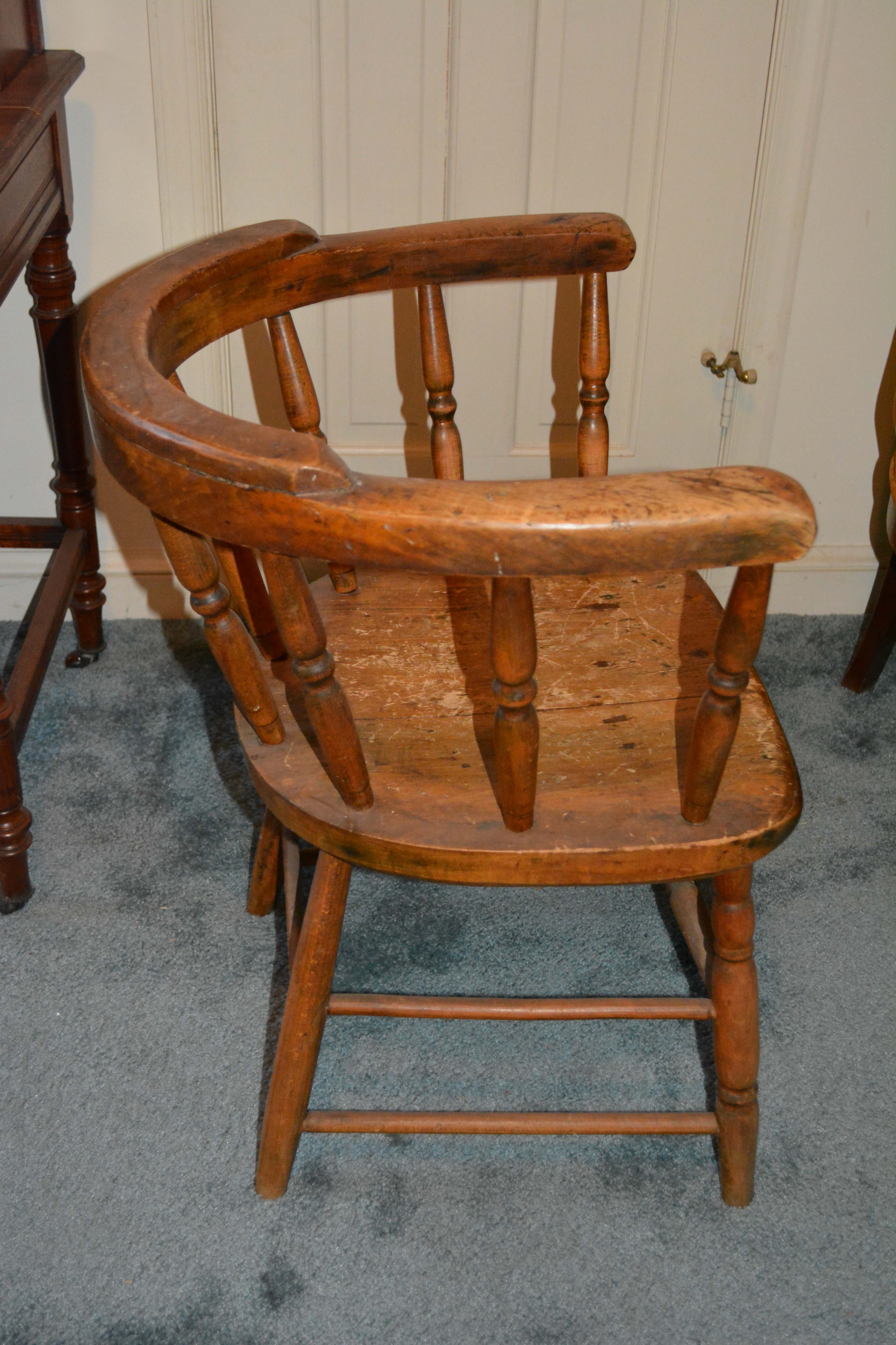 Antique Poplar Captains Chair