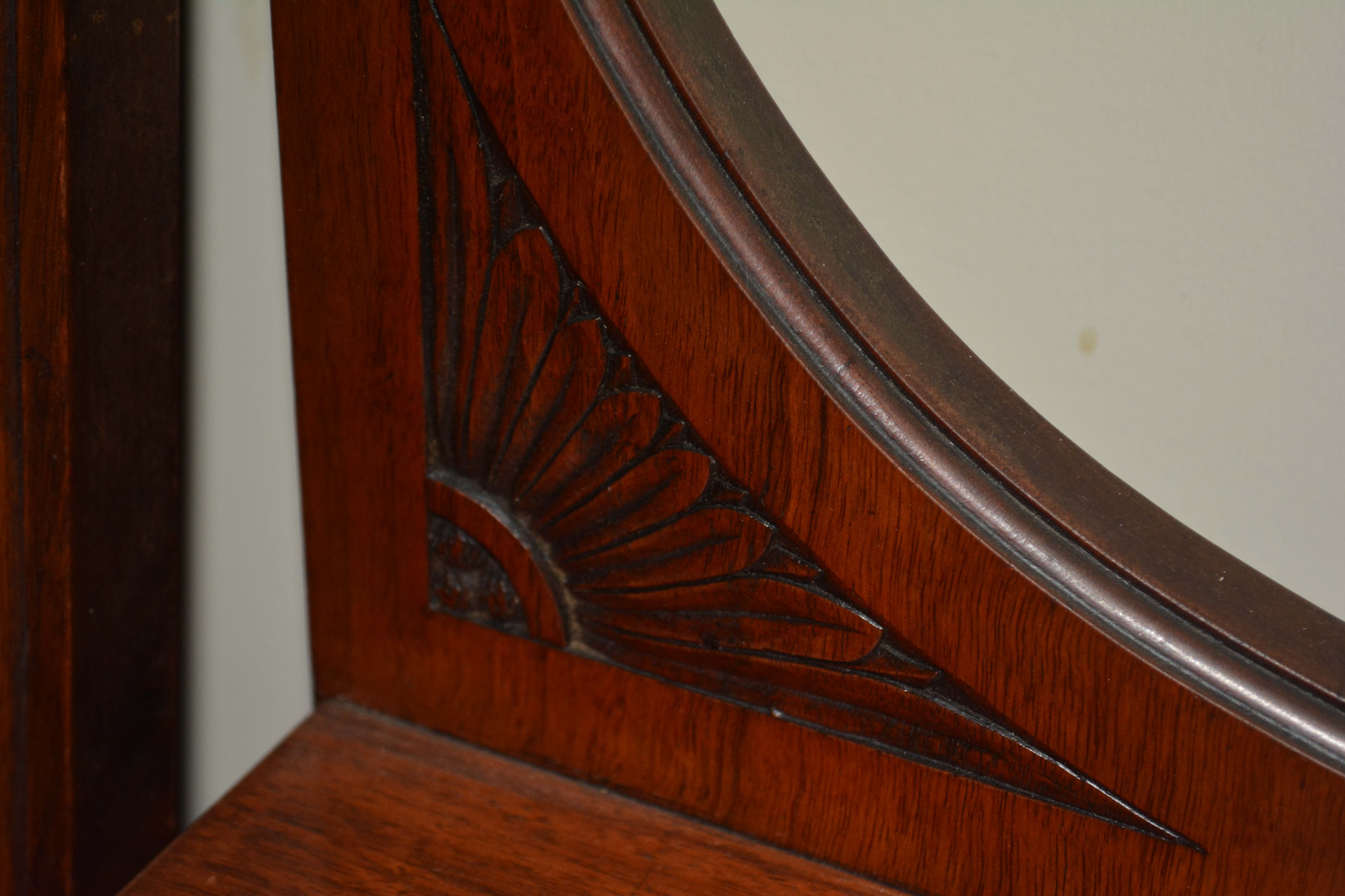 Antique English Victorian Walnut Dressing Table with Mirror and Stool