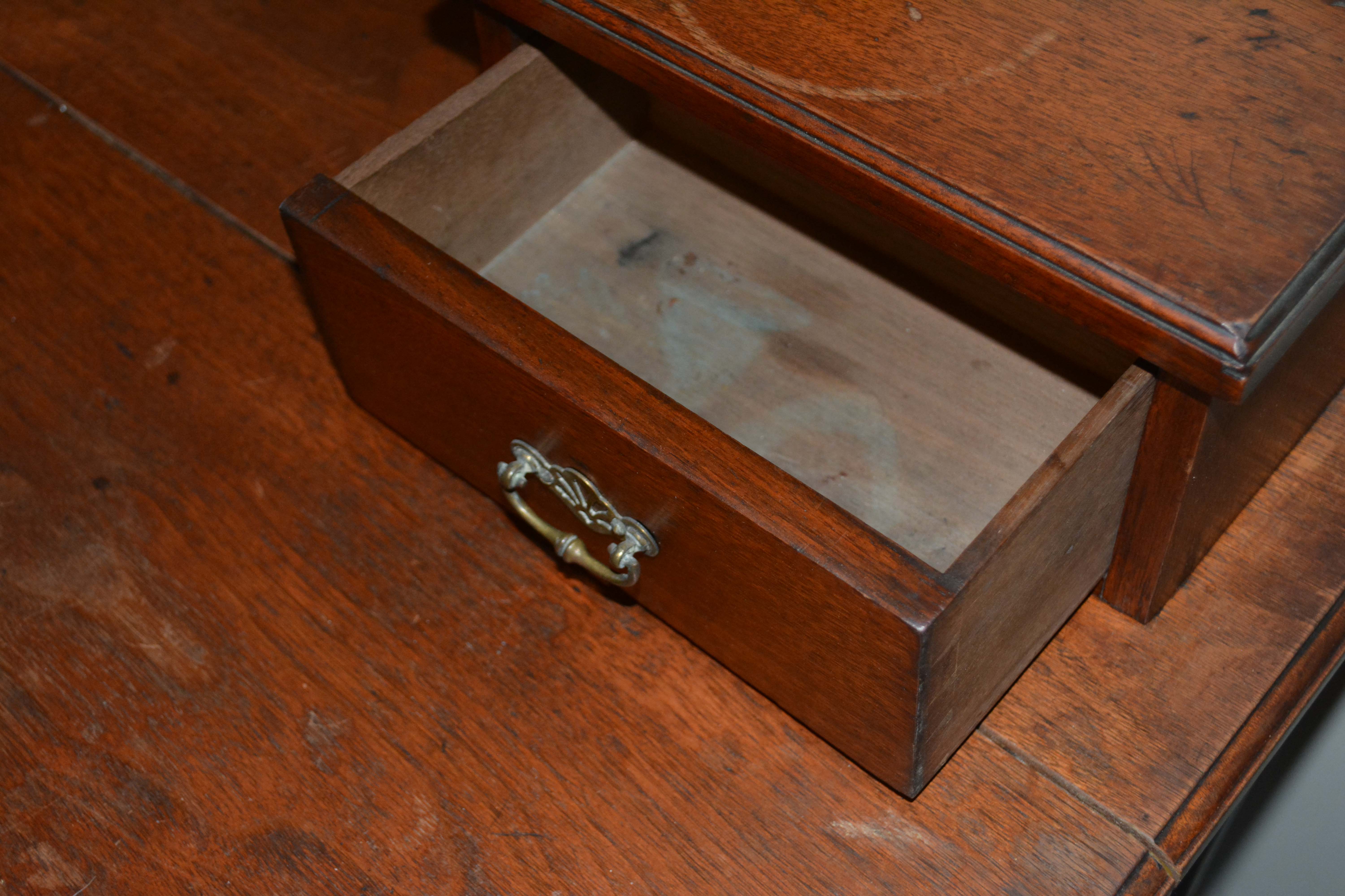 Antique English Victorian Walnut Dressing Table with Mirror and Stool