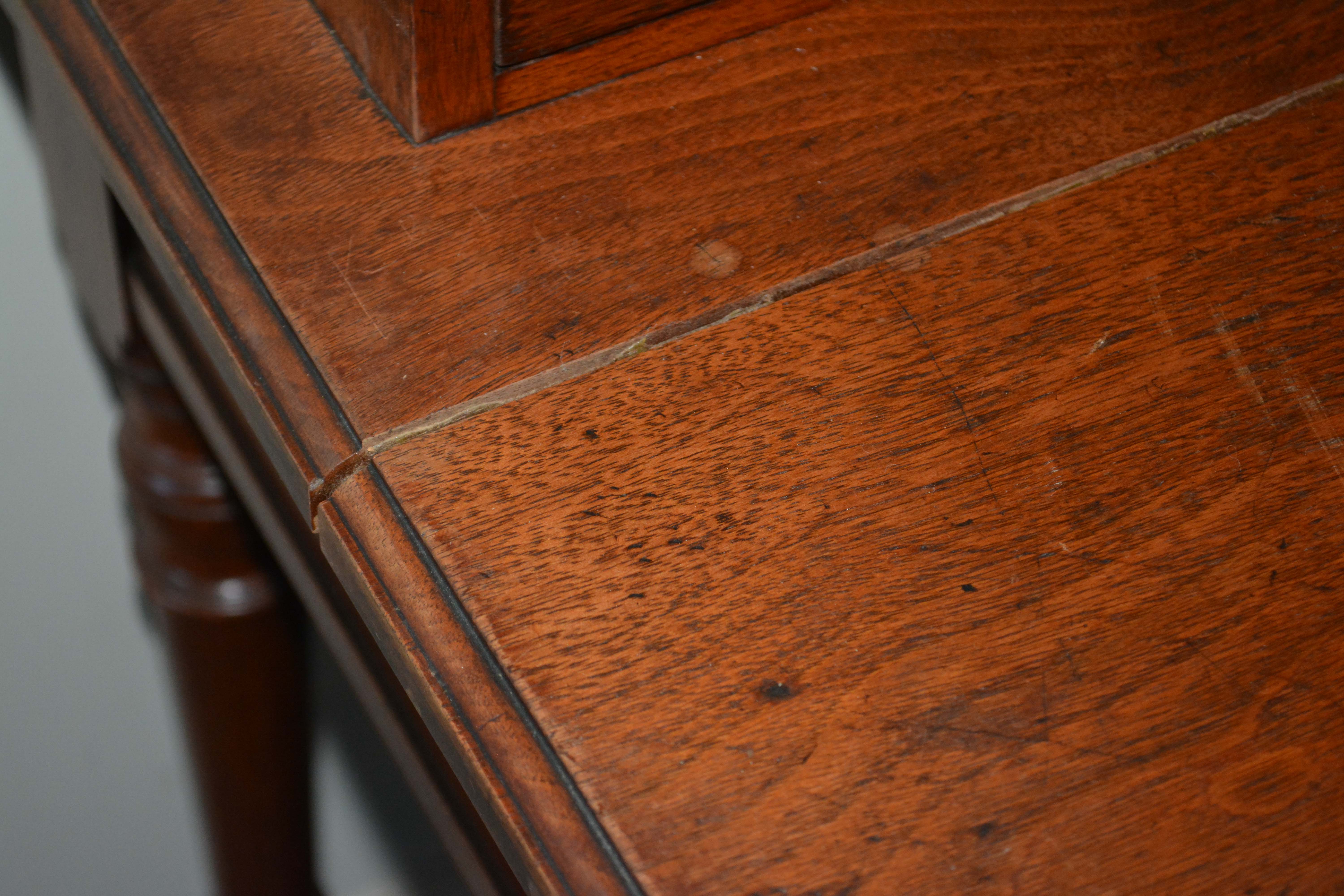 Antique English Victorian Walnut Dressing Table with Mirror and Stool