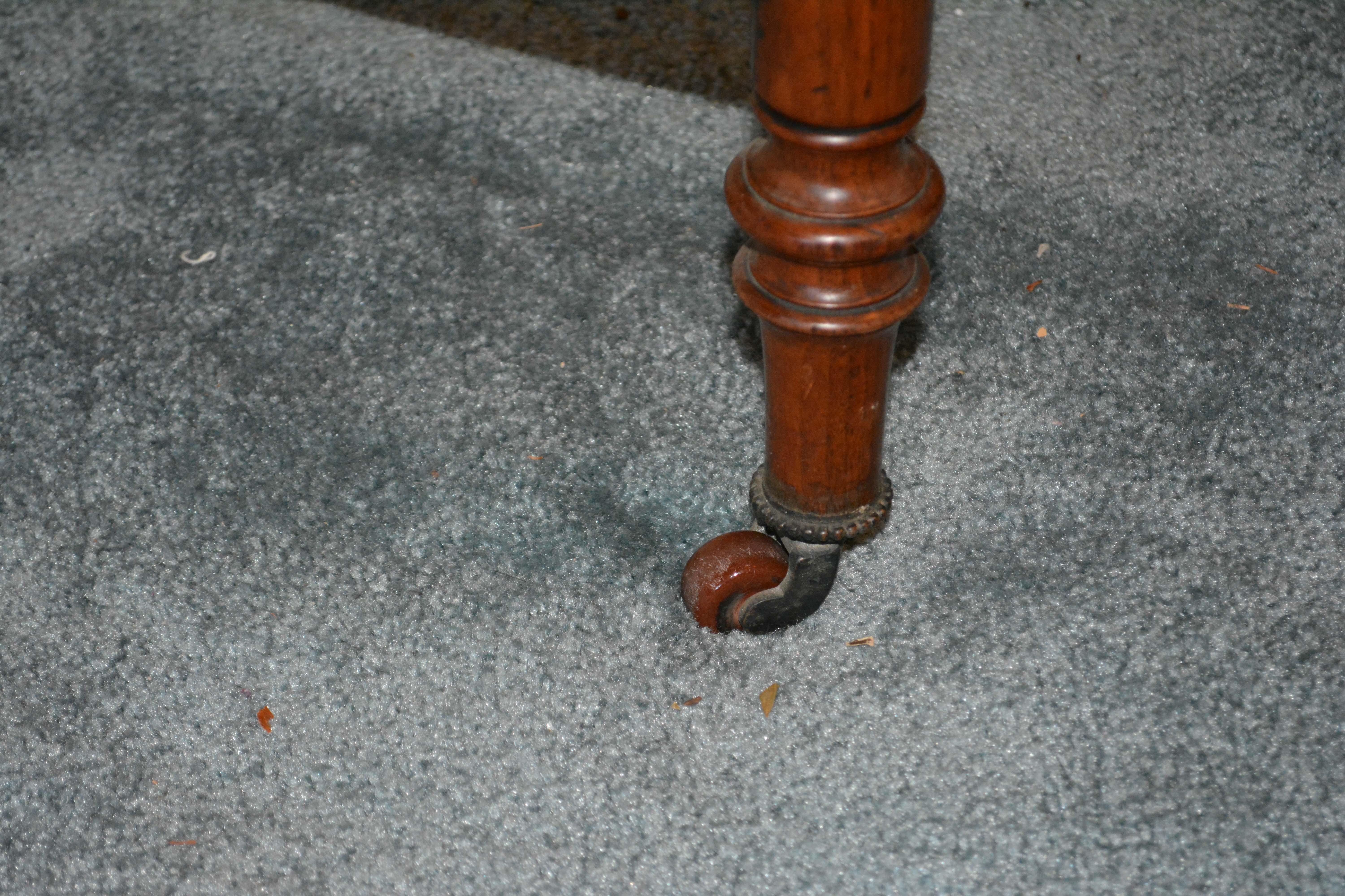 Antique English Victorian Walnut Dressing Table with Mirror and Stool