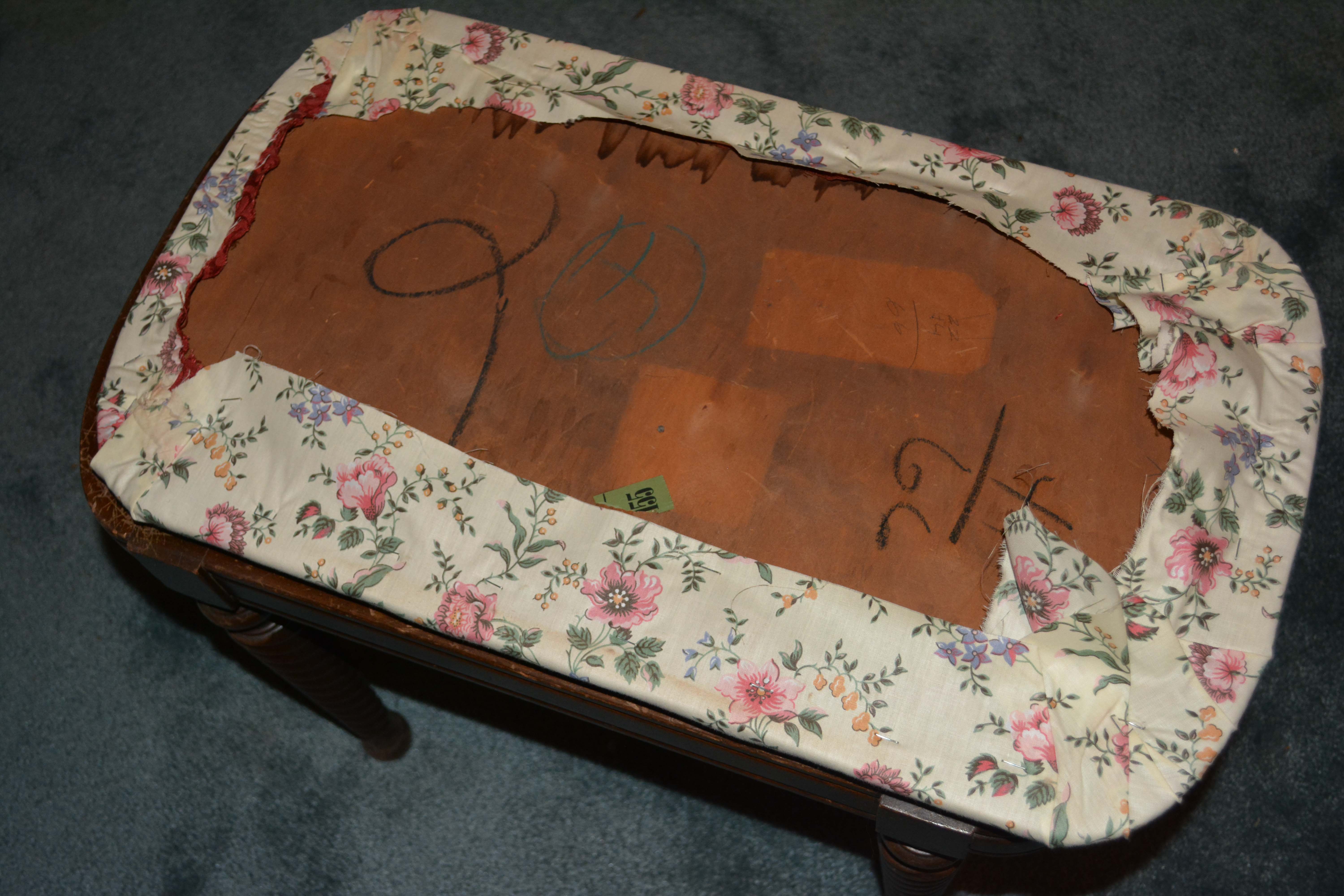 Antique English Victorian Walnut Dressing Table with Mirror and Stool