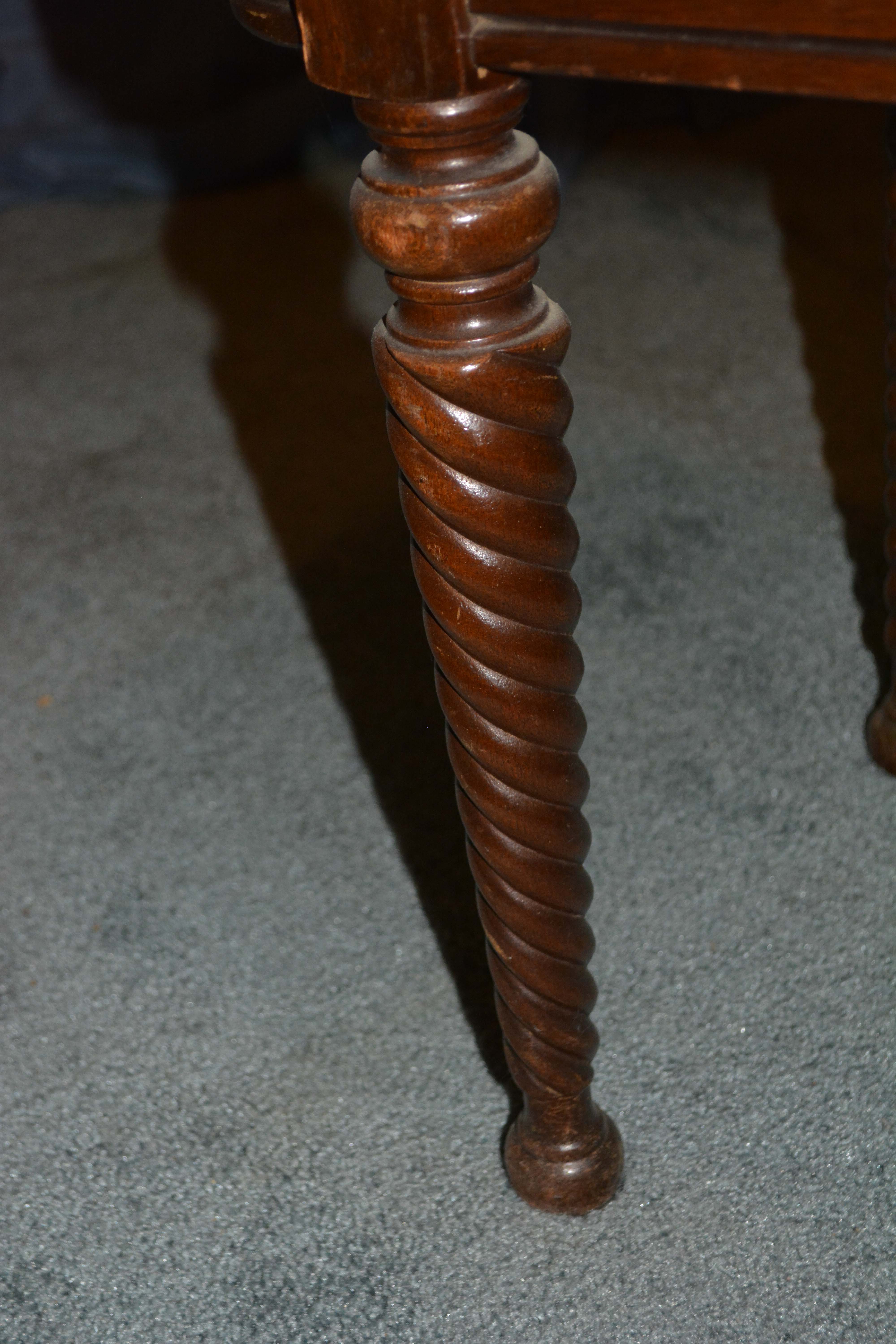 Antique English Victorian Walnut Dressing Table with Mirror and Stool