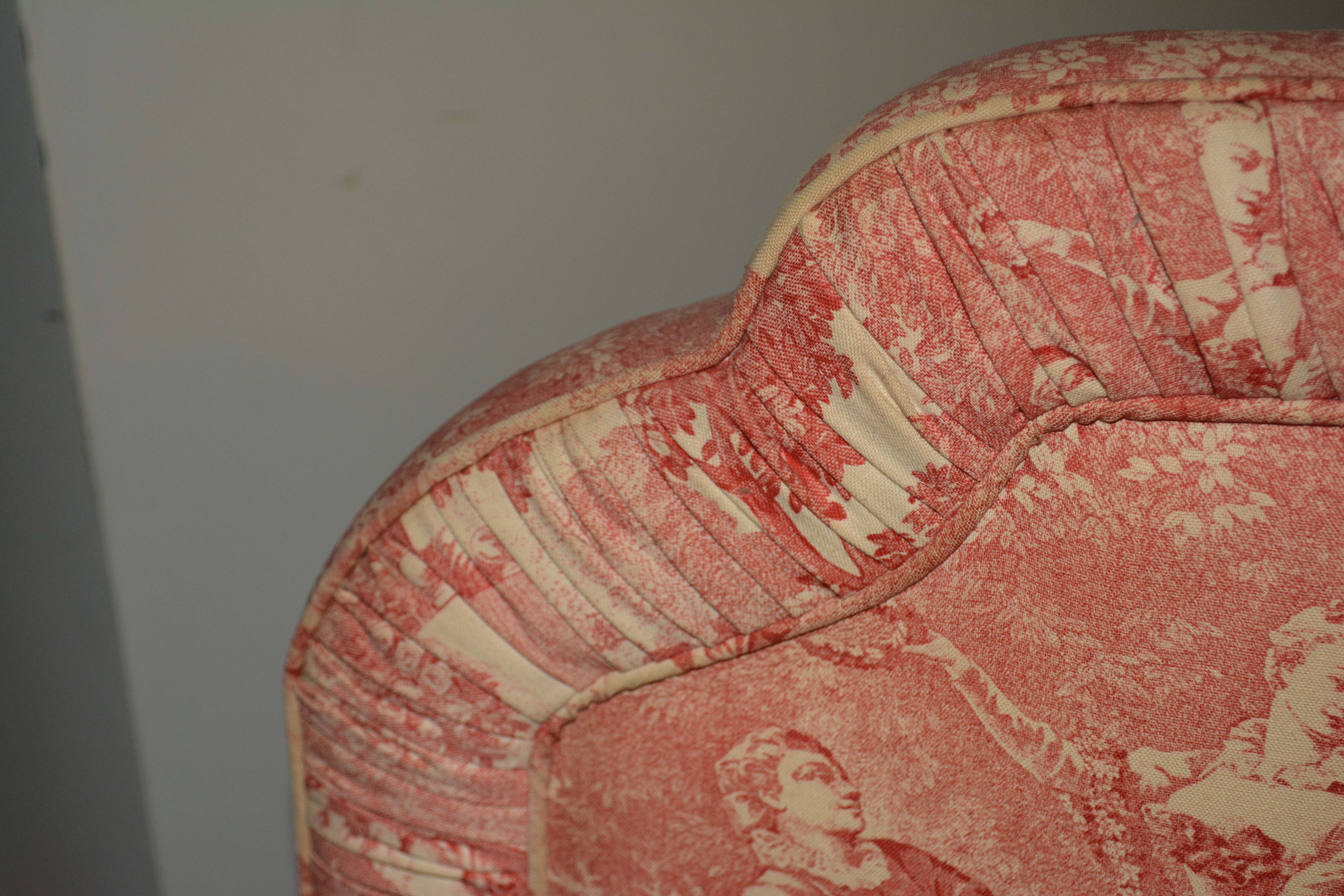 Pair of Twin Size Upholstered Toile Headboards