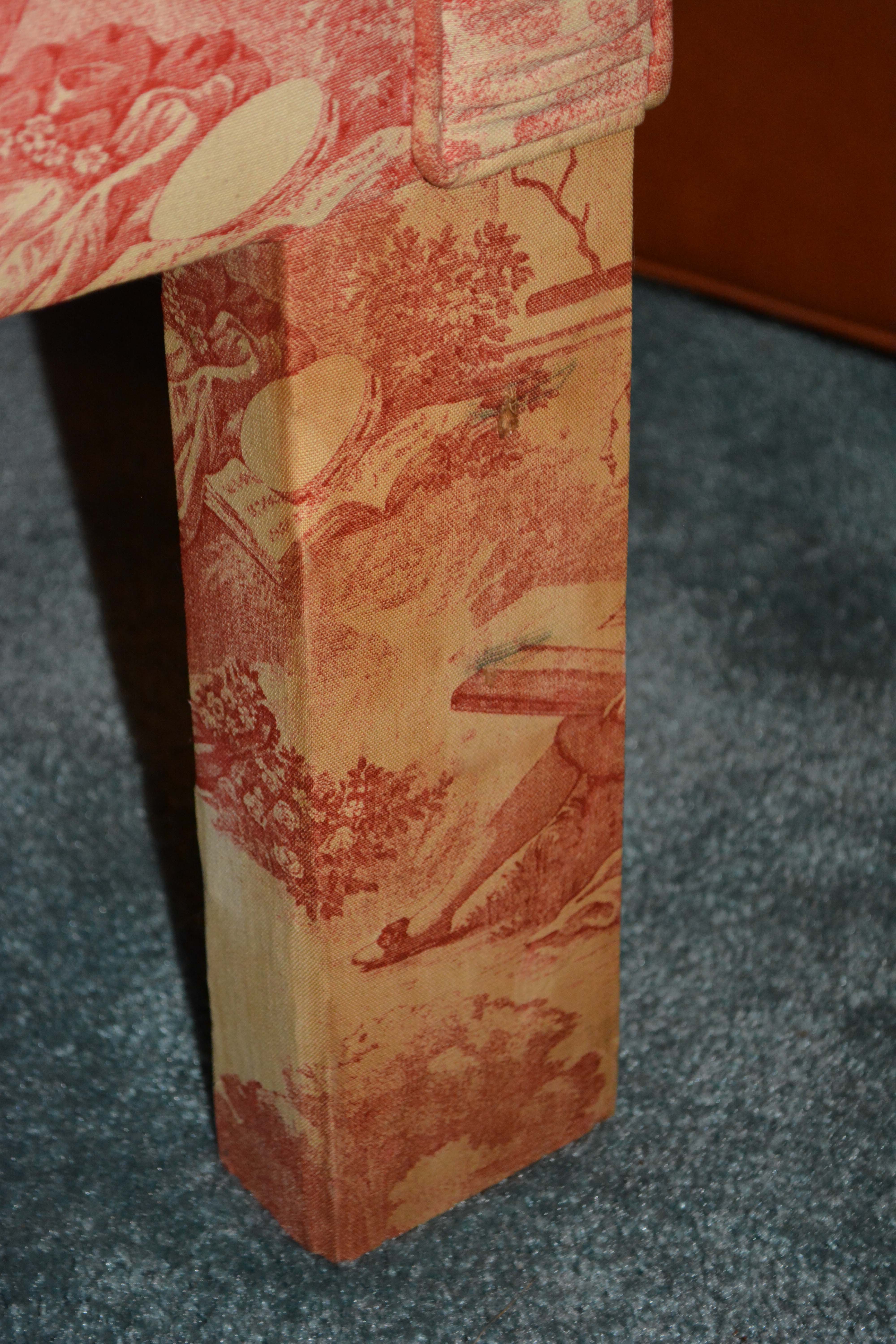 Pair of Twin Size Upholstered Toile Headboards