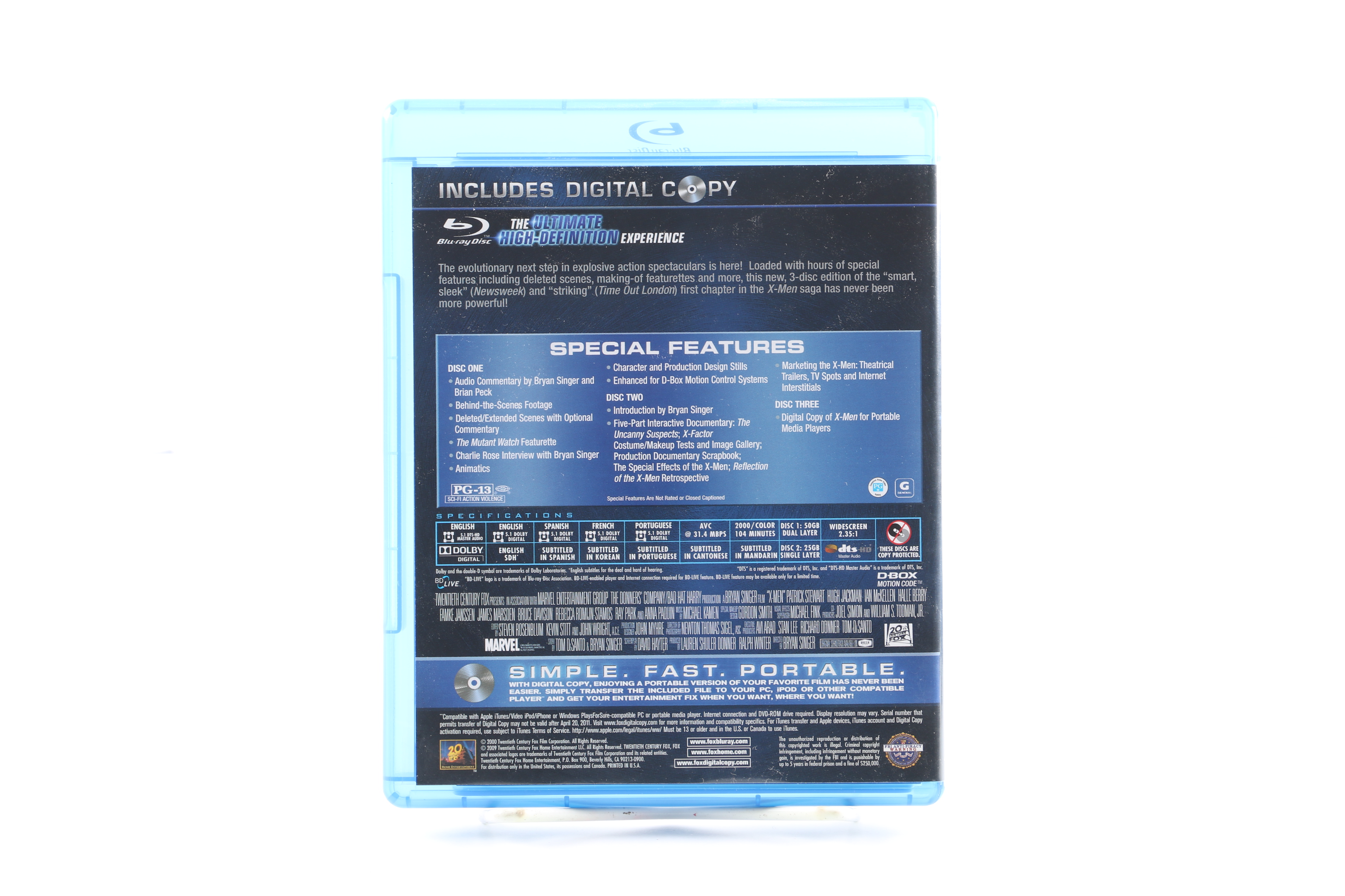 X-Men Blu-ray Discs Including "X-Men: First Class" and "X-Men"