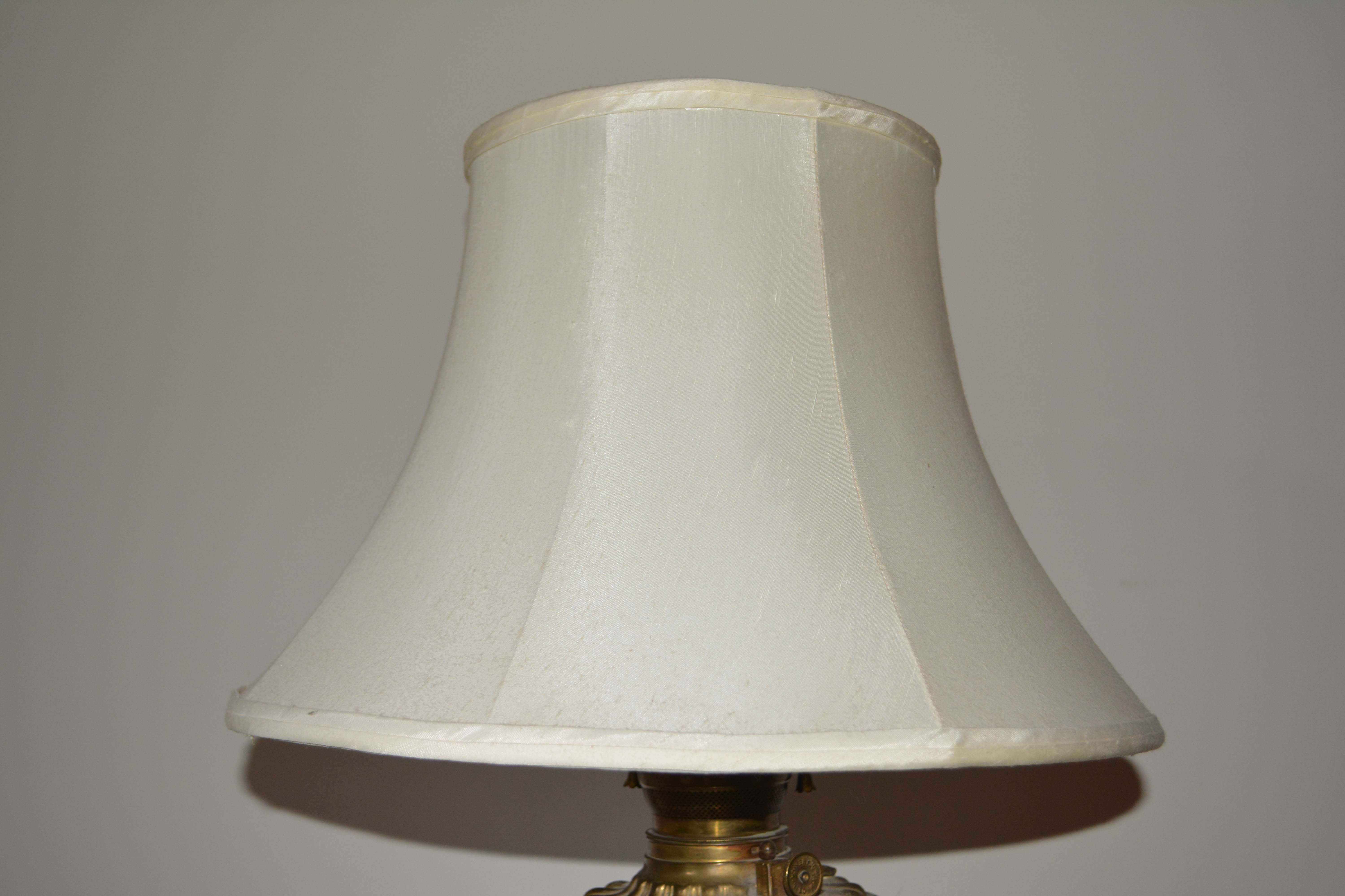 Vintage Pressed Milk Glass Table Lamp