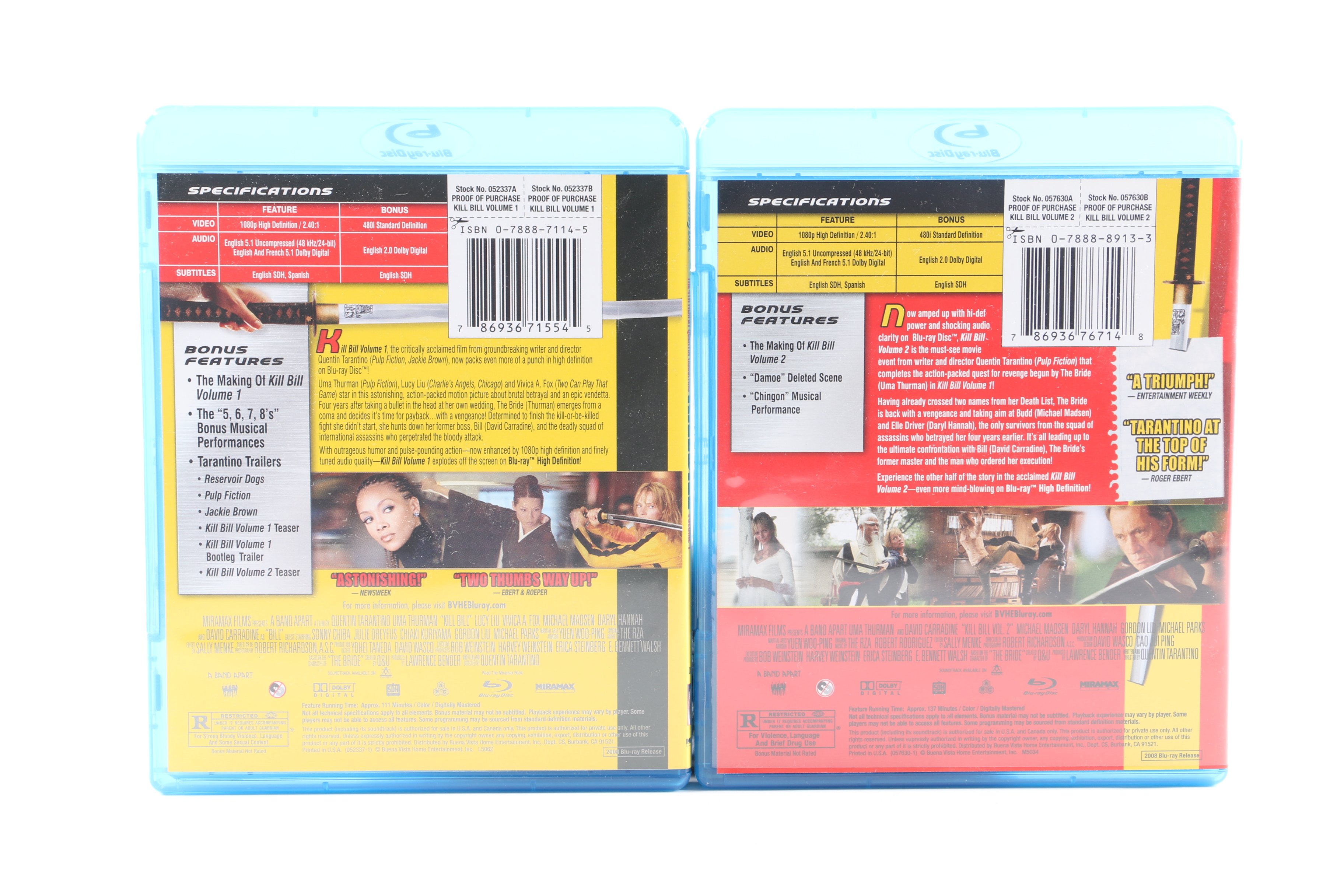 Quentin Tarantino Films on Blu-Ray