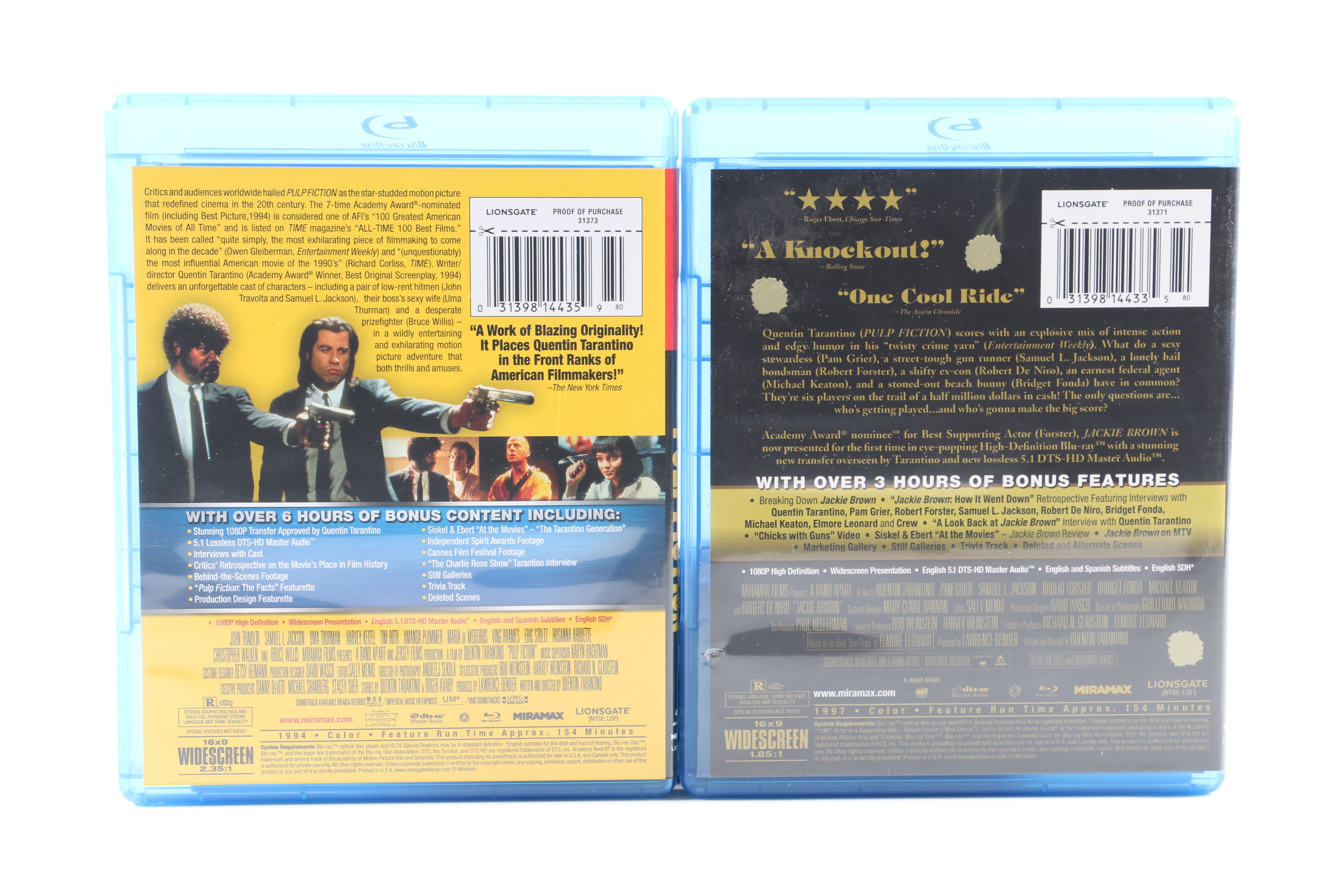 Quentin Tarantino Films on Blu-Ray