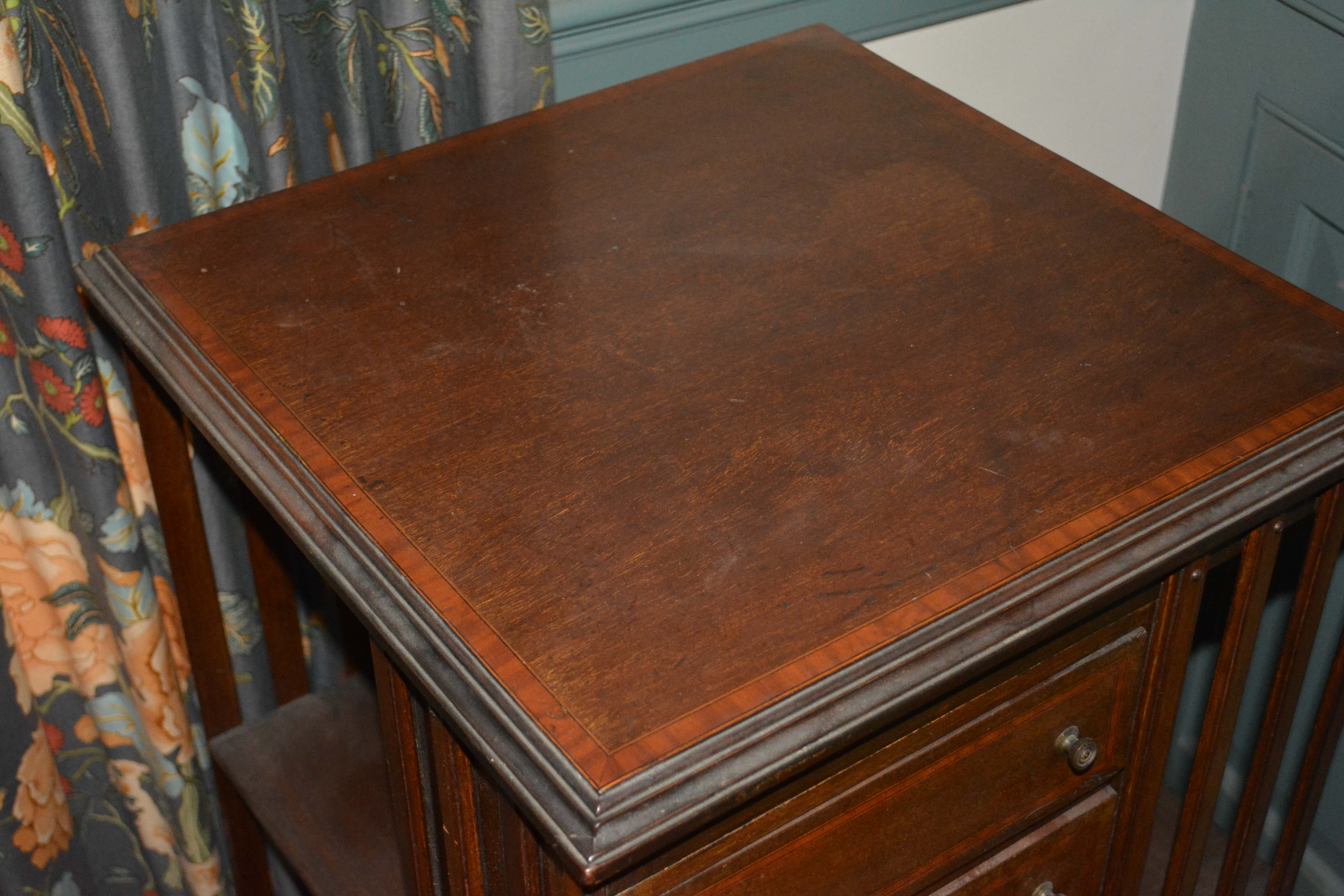 Antique Revolving Bookcase with Drawers