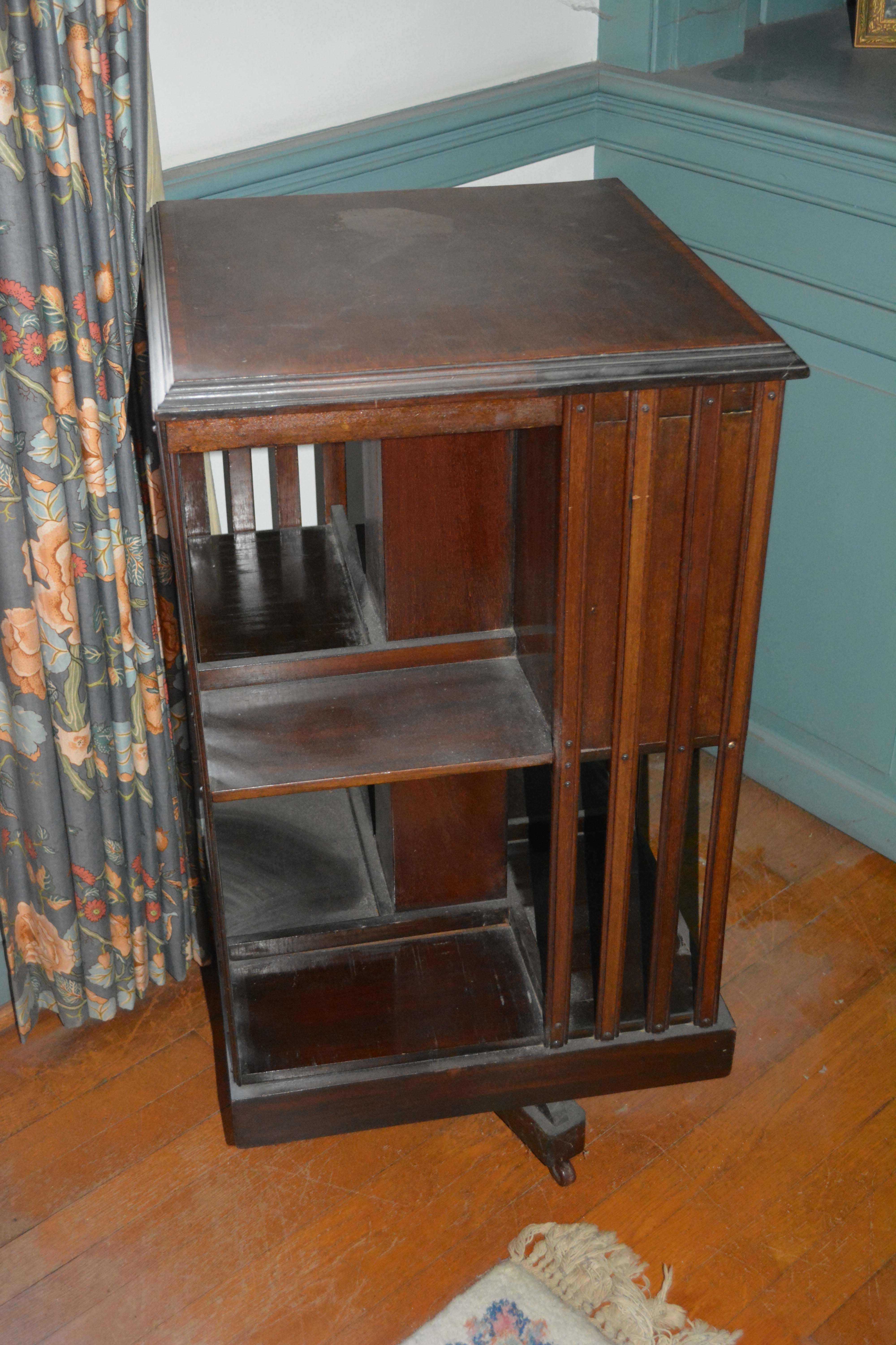 Antique Revolving Bookcase with Drawers