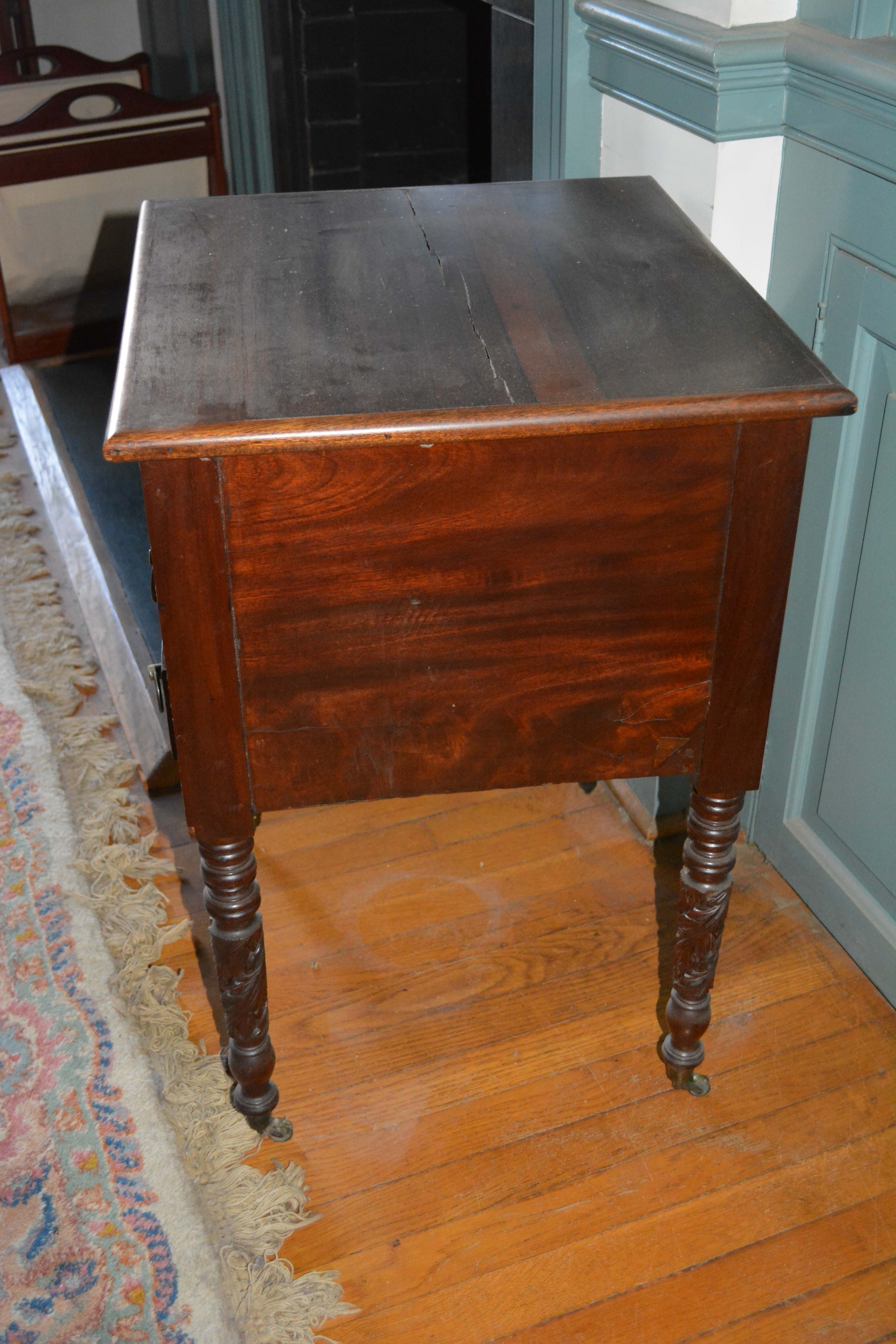 Antique American Empire Mahogany Worktable